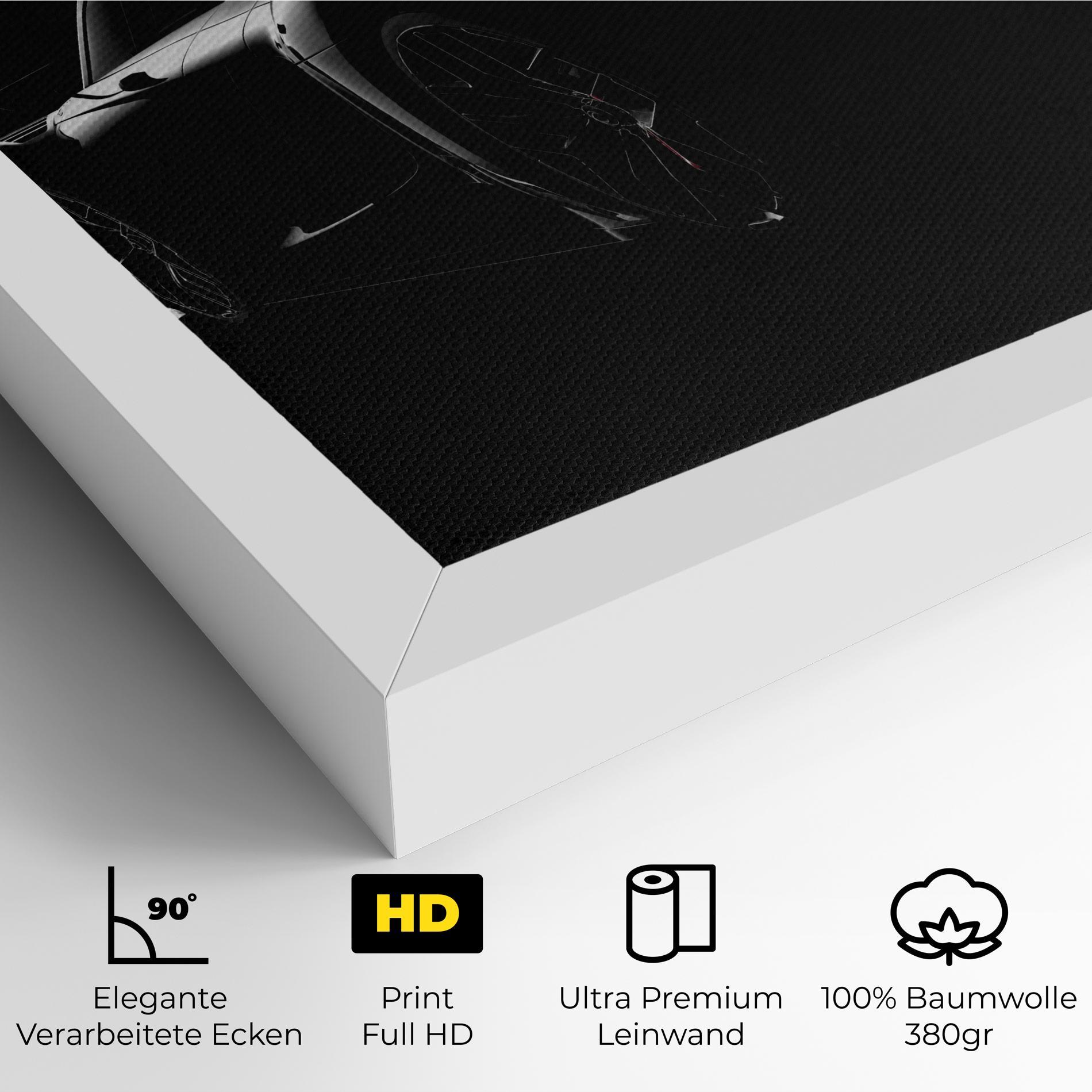 Leinwandbild Black Hypercar Car mockup 4