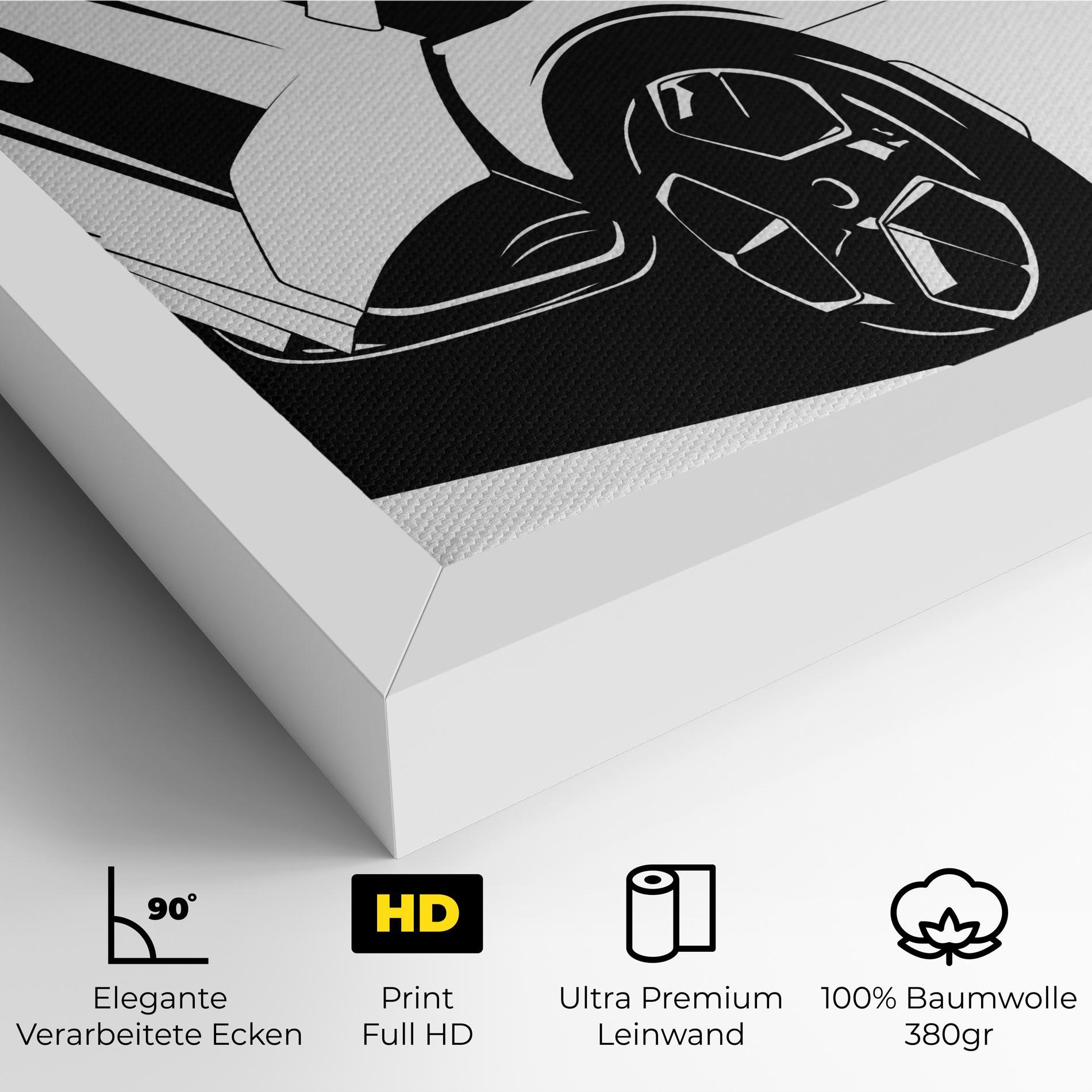 Leinwandbild Black White Car mockup 4