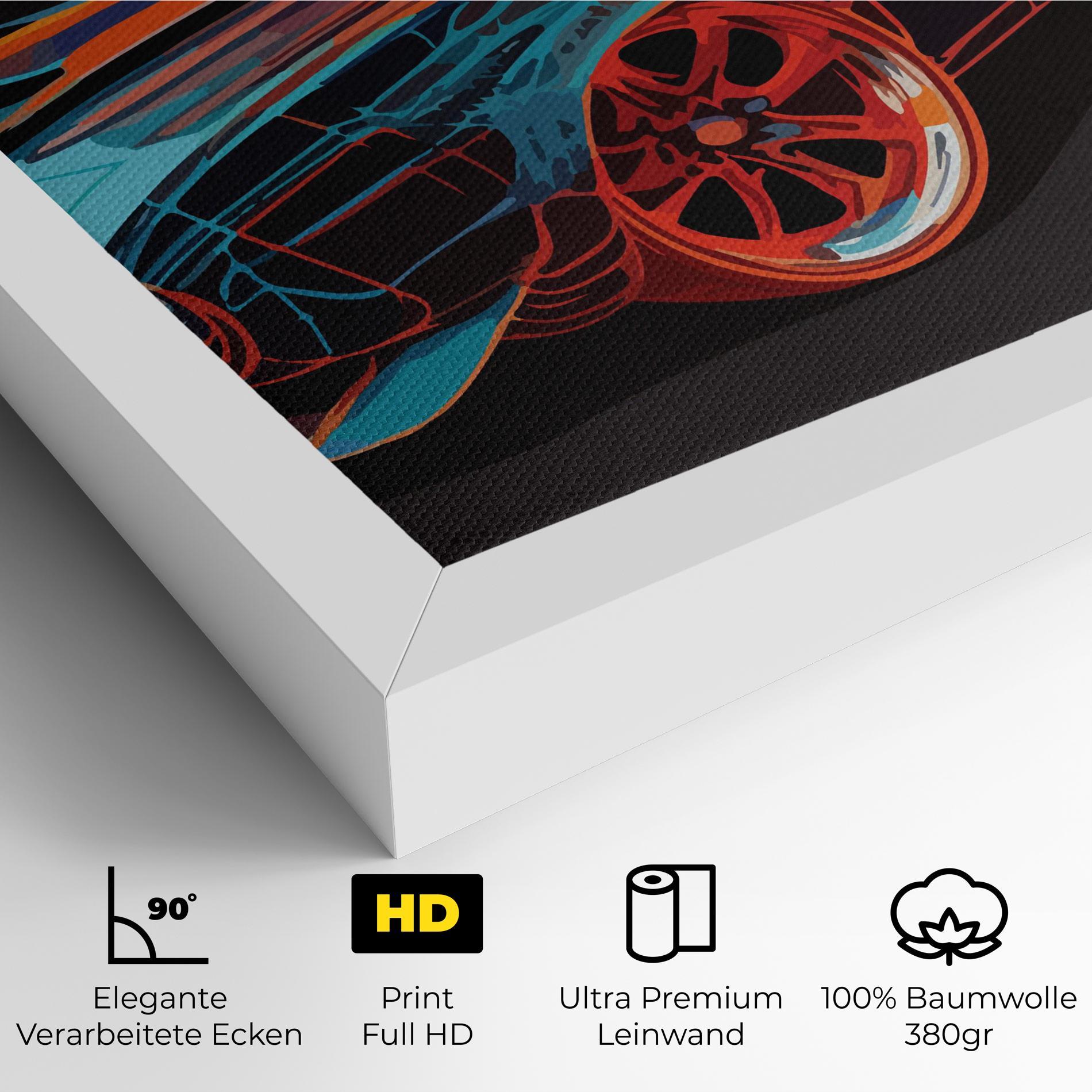 Leinwandbild Blue Orange Car mockup 4