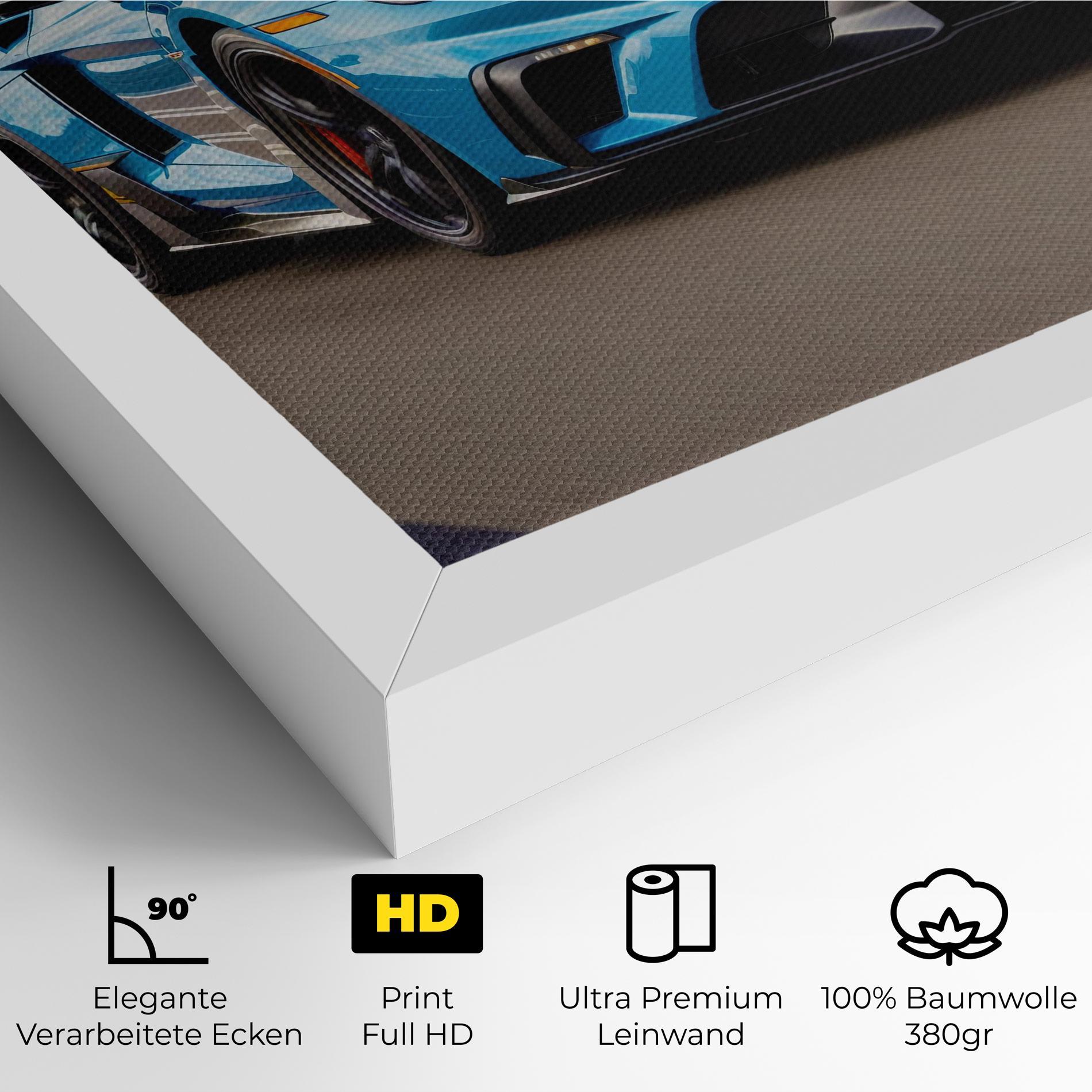 Leinwandbild Blue Sport Car mockup 4