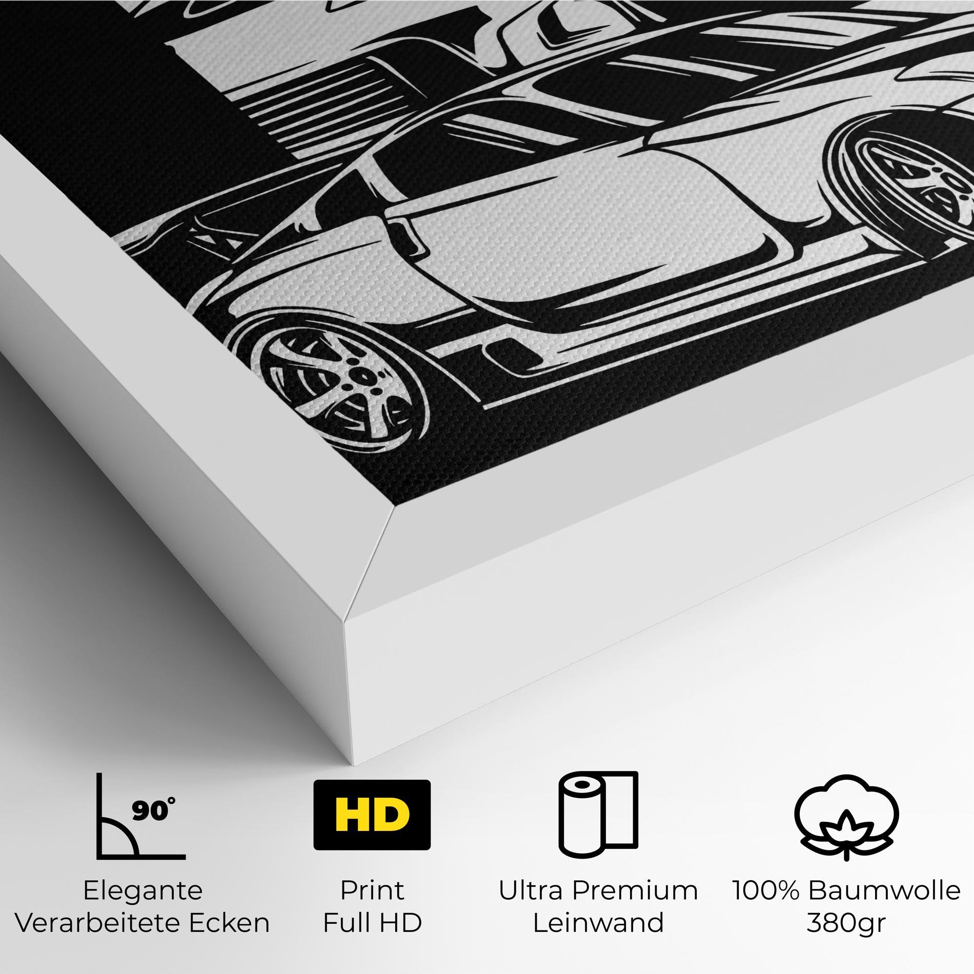 Leinwandbild Car Street Racing mockup 4