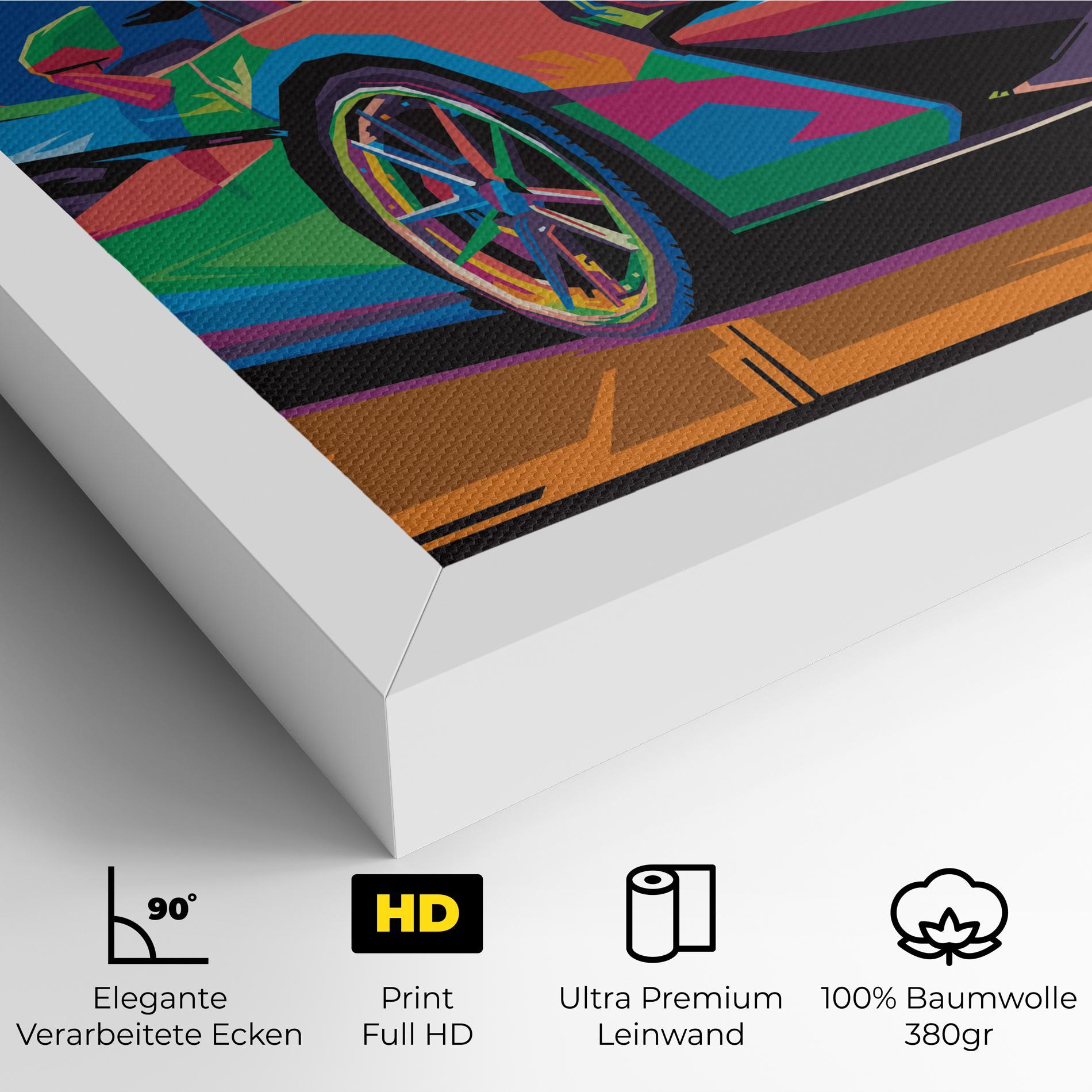 Leinwandbild Colorful Sport Car mockup 4
