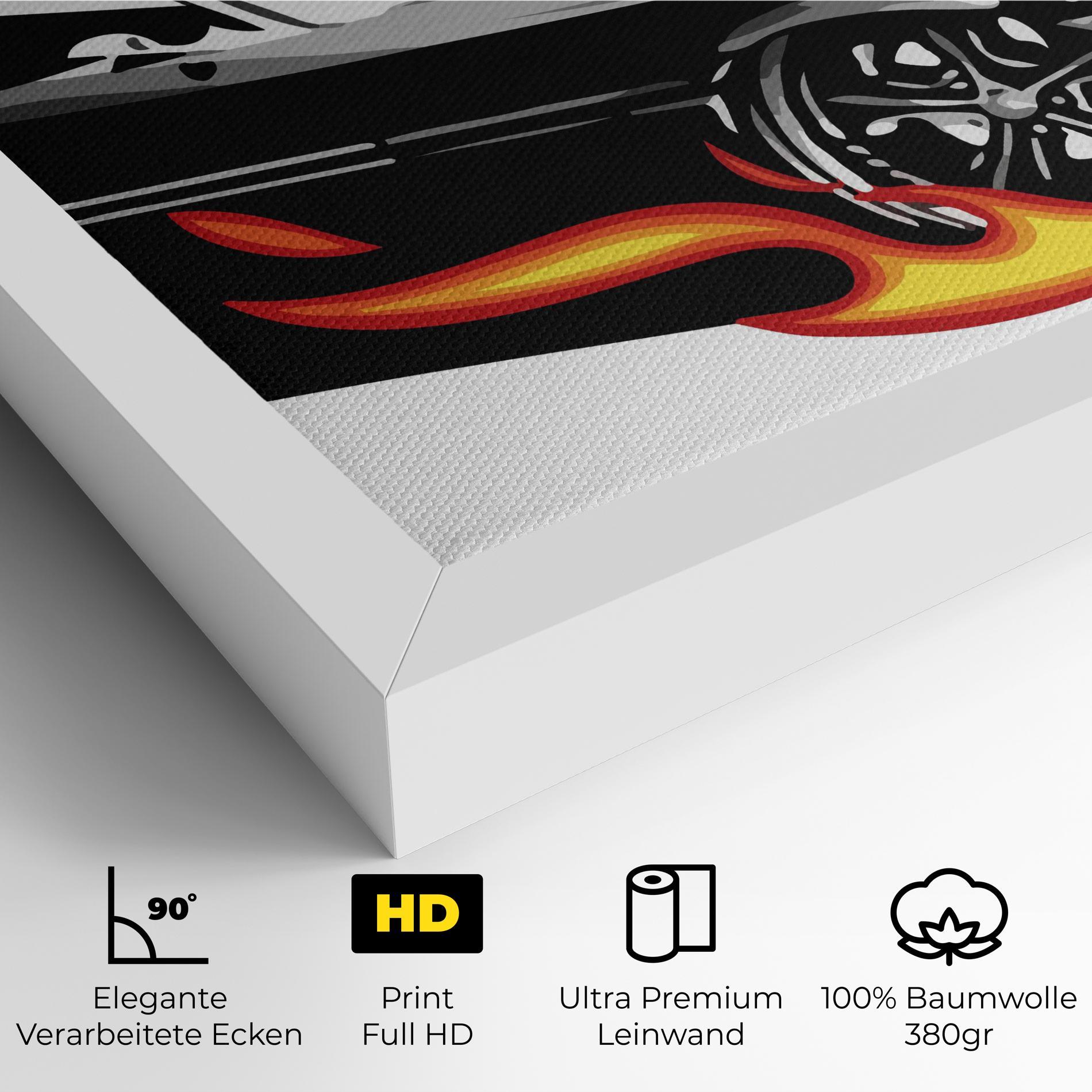 Leinwandbild Fire Black Car mockup 4