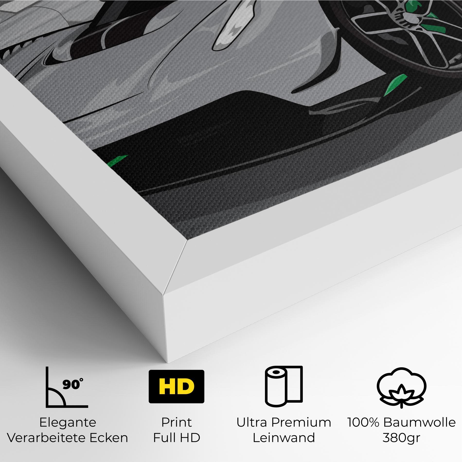 Leinwandbild Grey Sport Car mockup 4