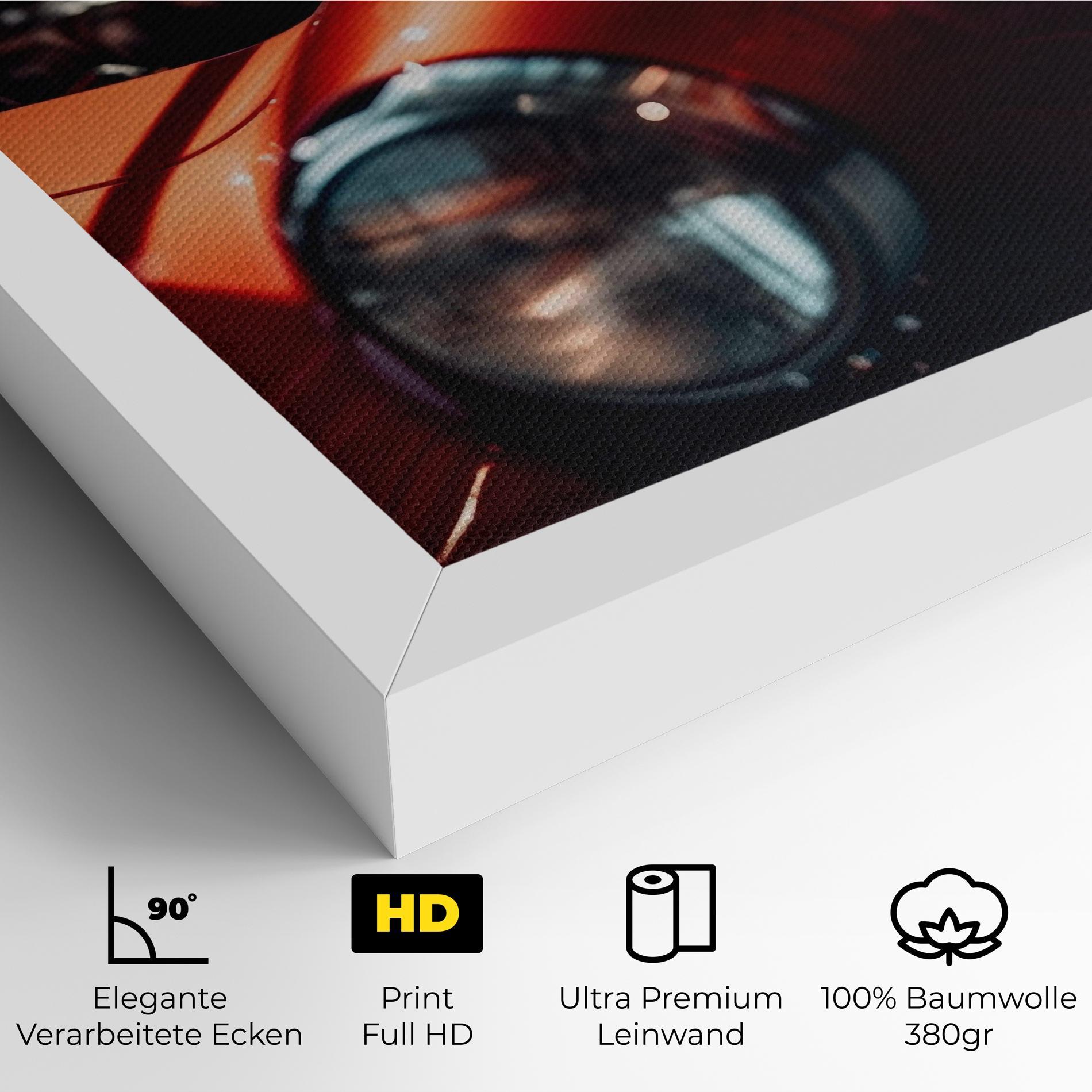 Leinwandbild Old Vintage Red Car mockup 4