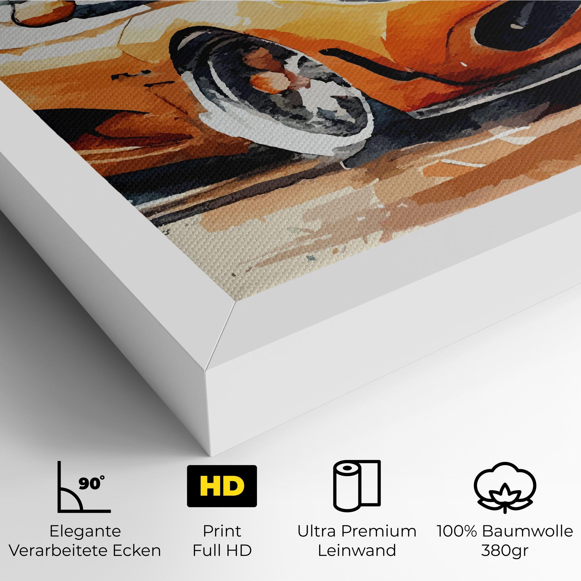 Leinwandbild Orange Paint Car mockup 4