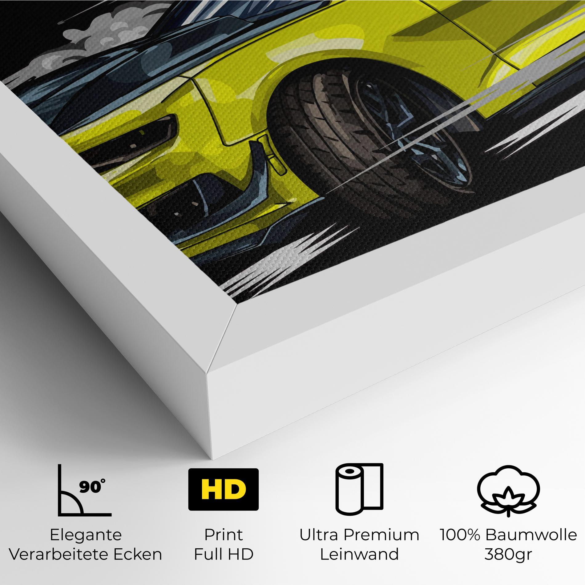 Leinwandbild Racing Car Smoke mockup 4