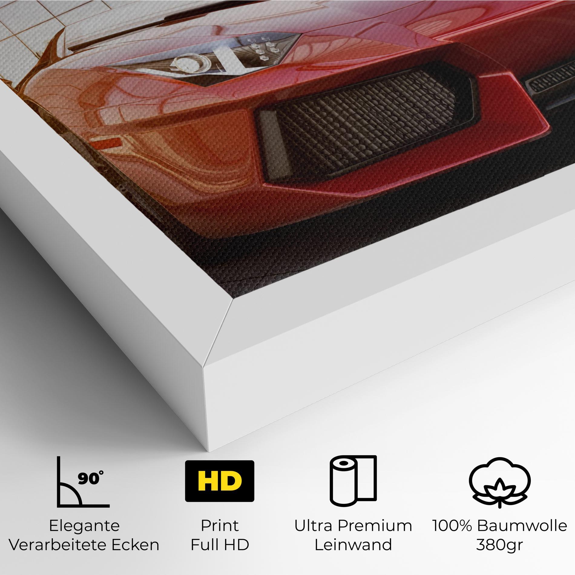 Leinwandbild Red Lambo Outside mockup 4