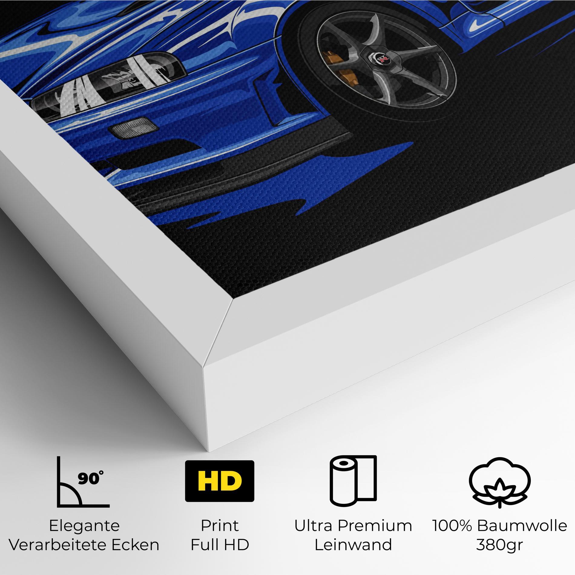Leinwandbild Sport Blue Car mockup 4