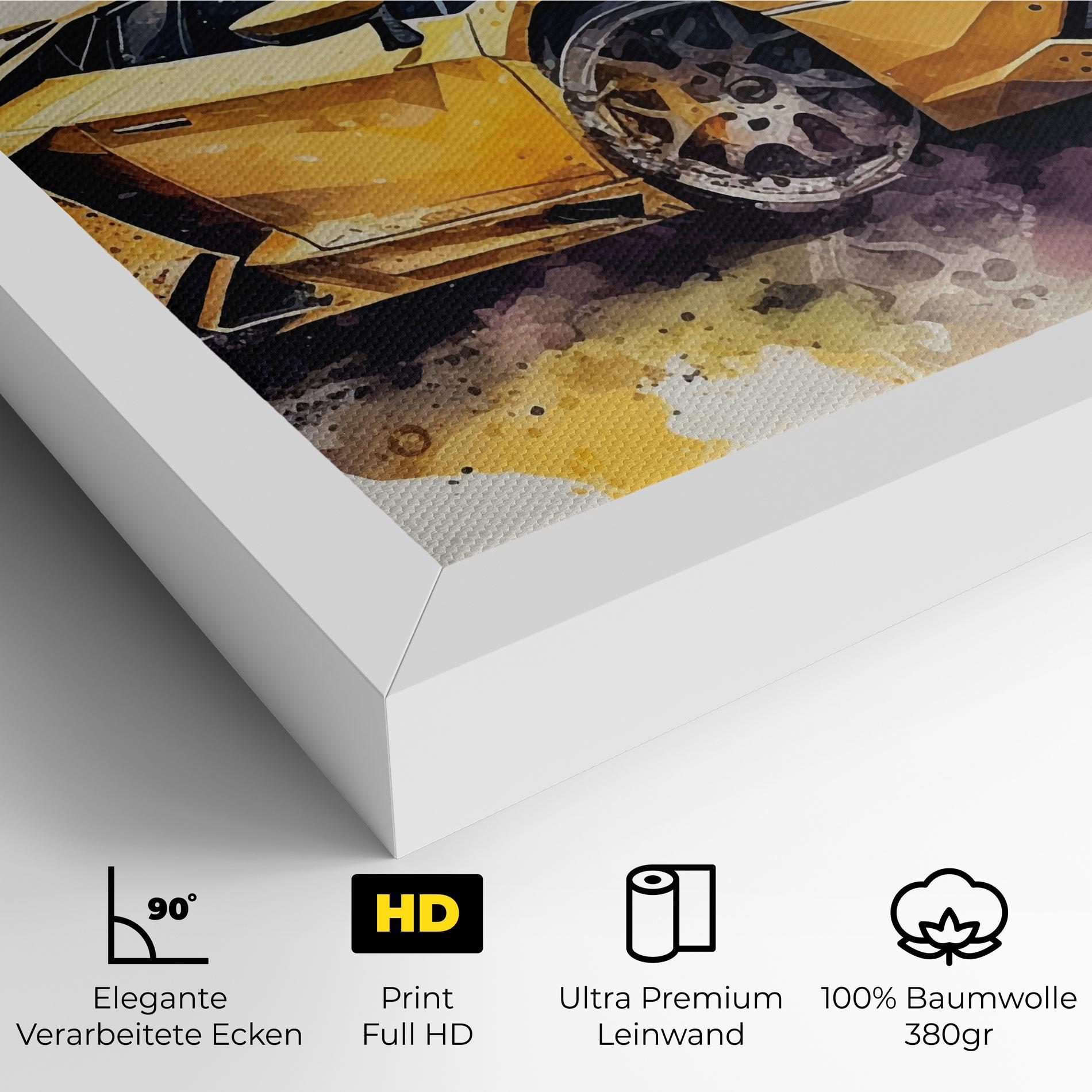 Leinwandbild Watercolor Sport Car mockup 4