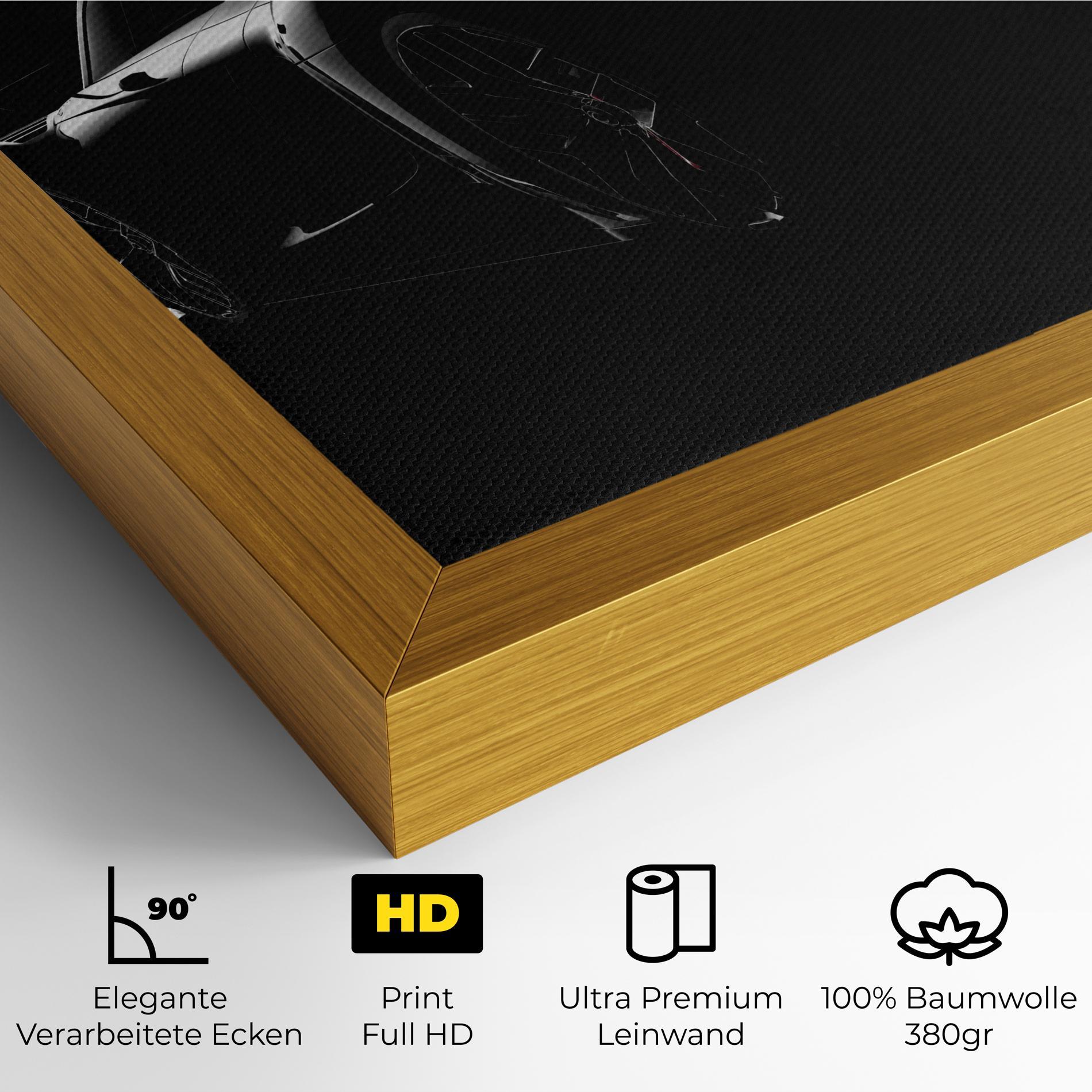 Leinwandbild Black Hypercar Car mockup 4