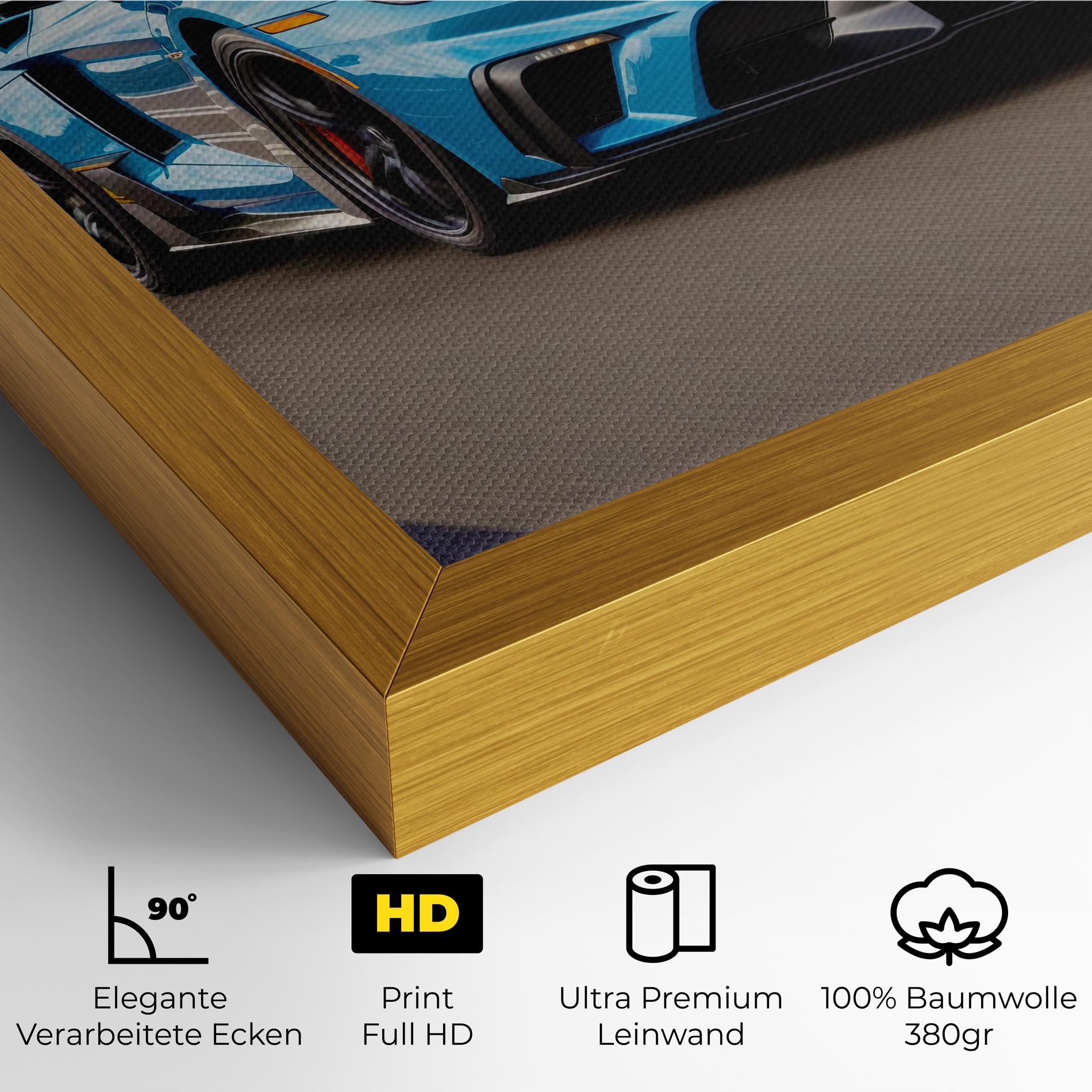 Leinwandbild Blue Sport Car mockup 4