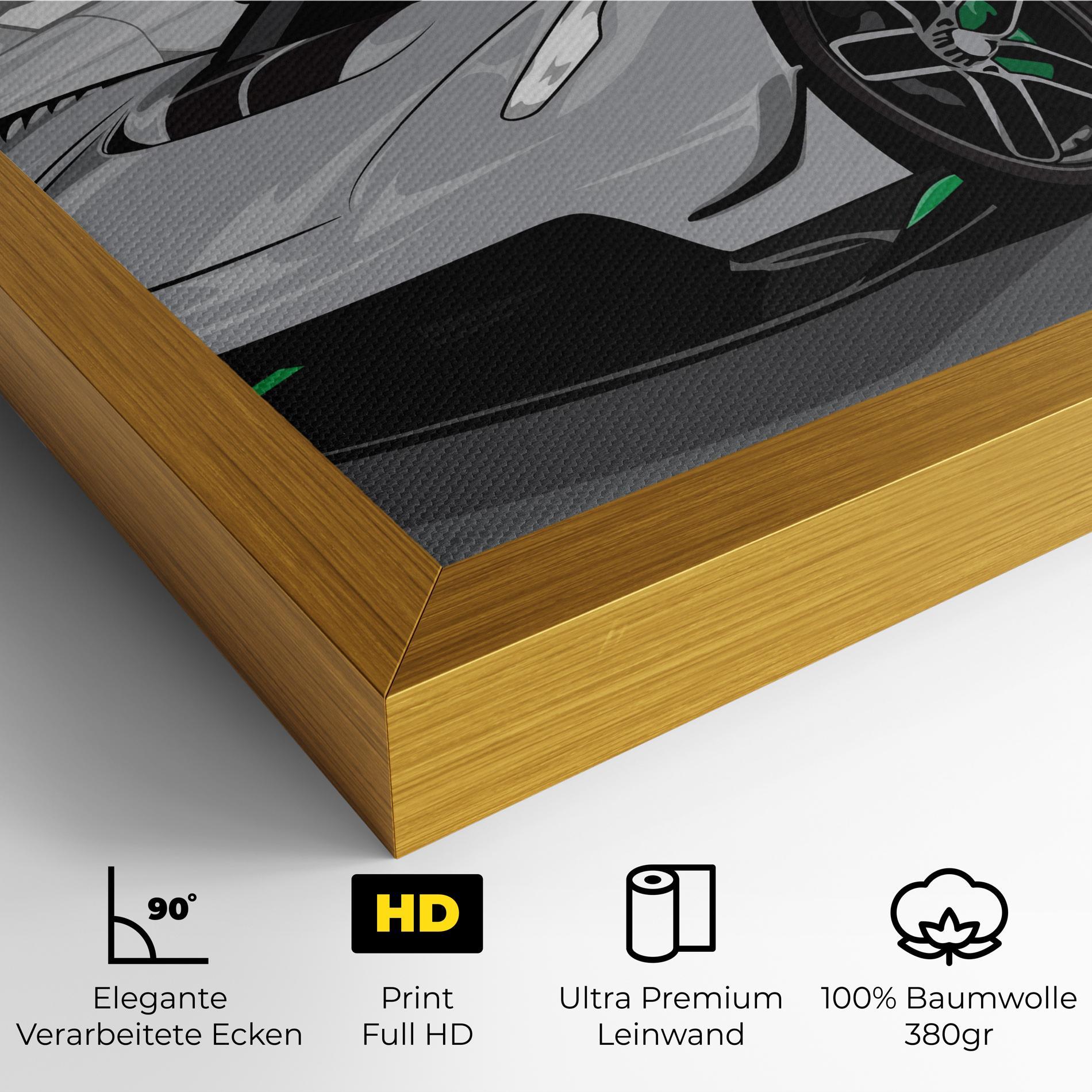 Leinwandbild Grey Sport Car mockup 4