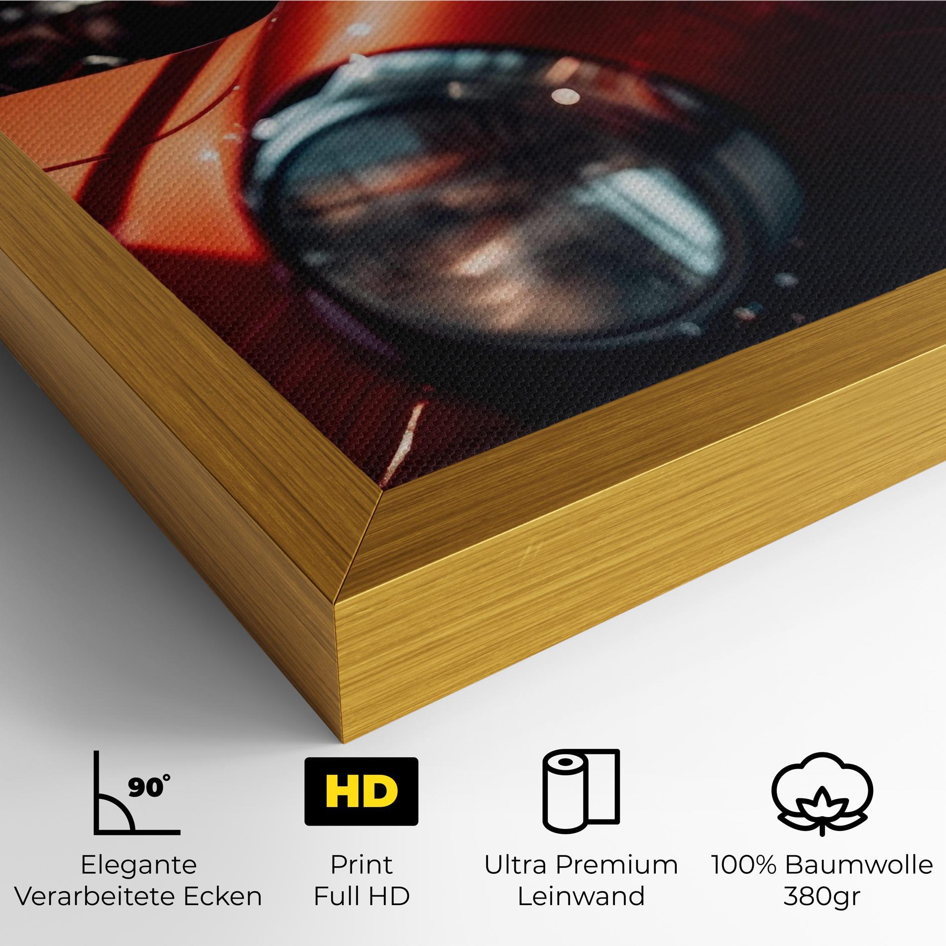 Leinwandbild Old Vintage Red Car mockup 4