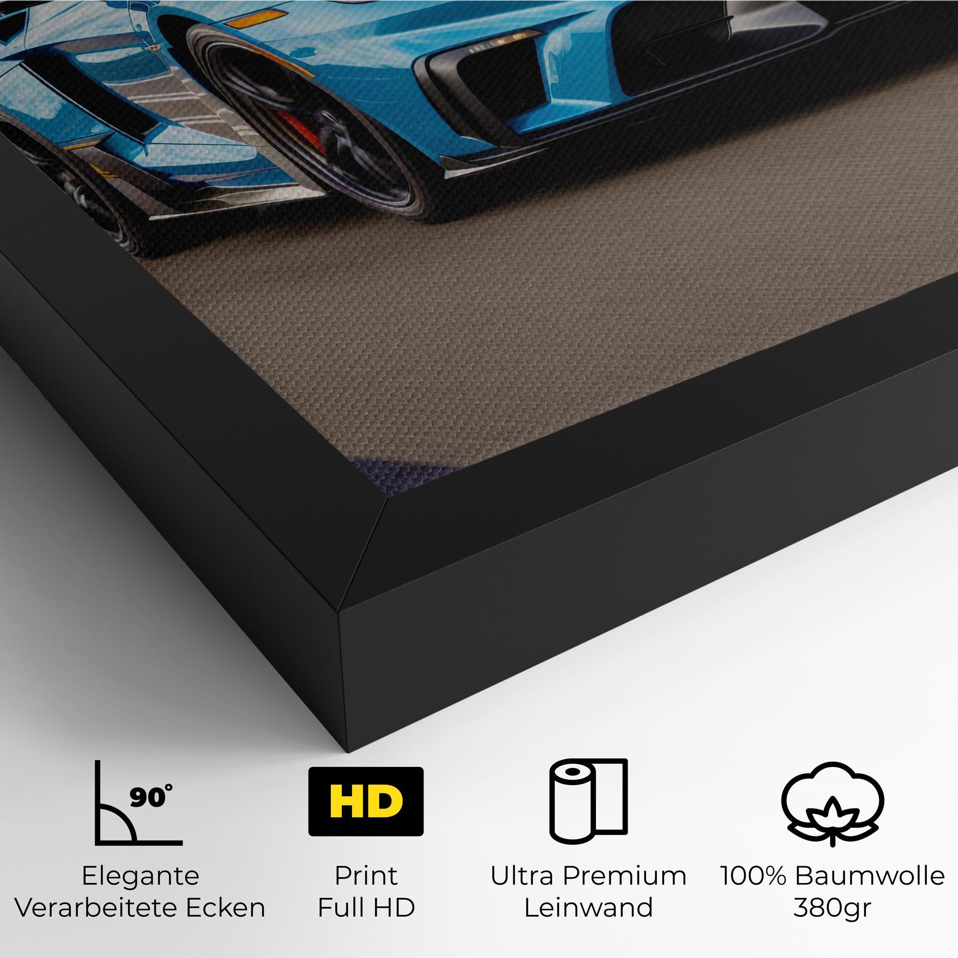 Leinwandbild Blue Sport Car mockup 4