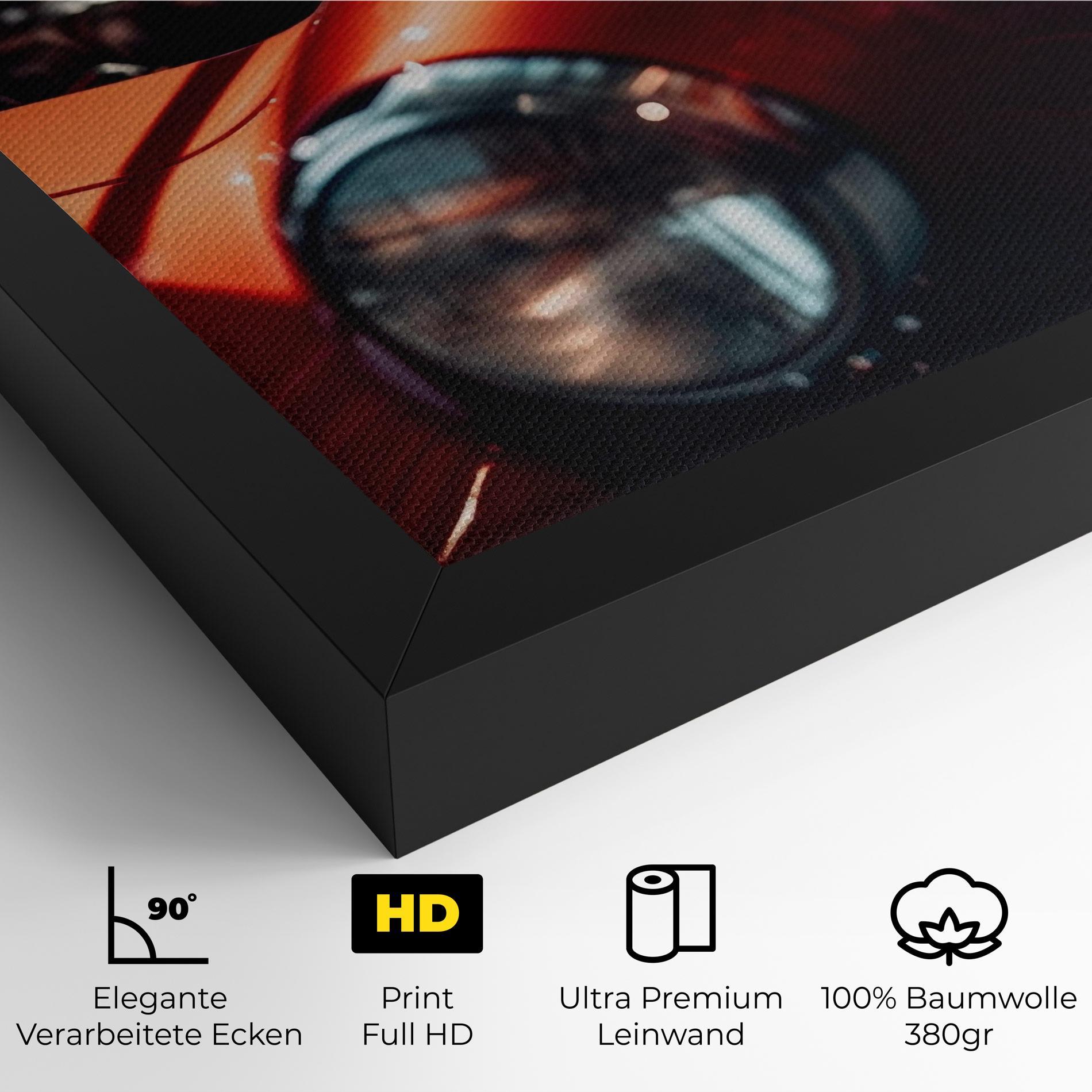 Leinwandbild Old Vintage Red Car mockup 4