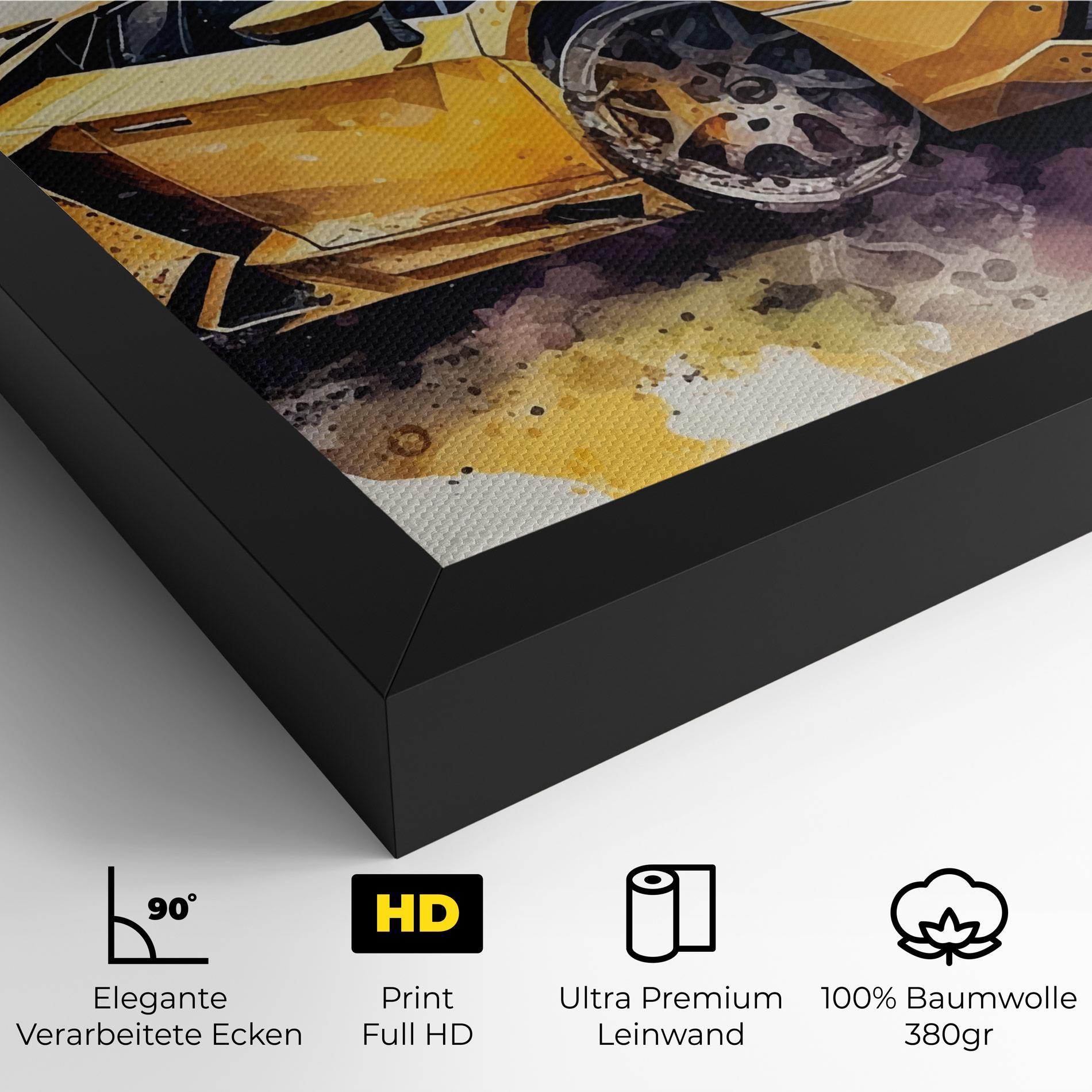 Leinwandbild Watercolor Sport Car mockup 4