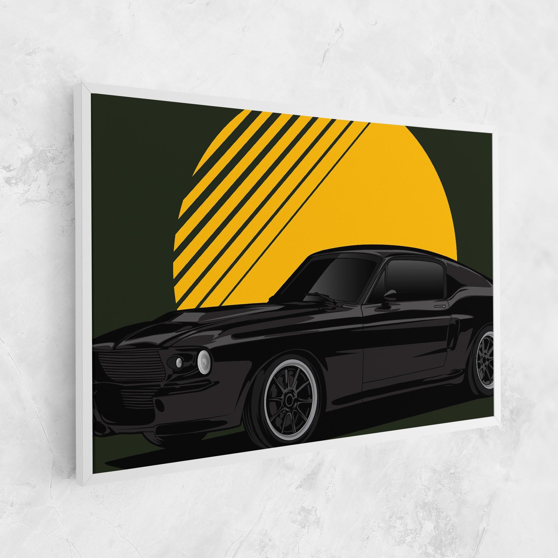 Leinwandbild Black Car Sun mockup 1