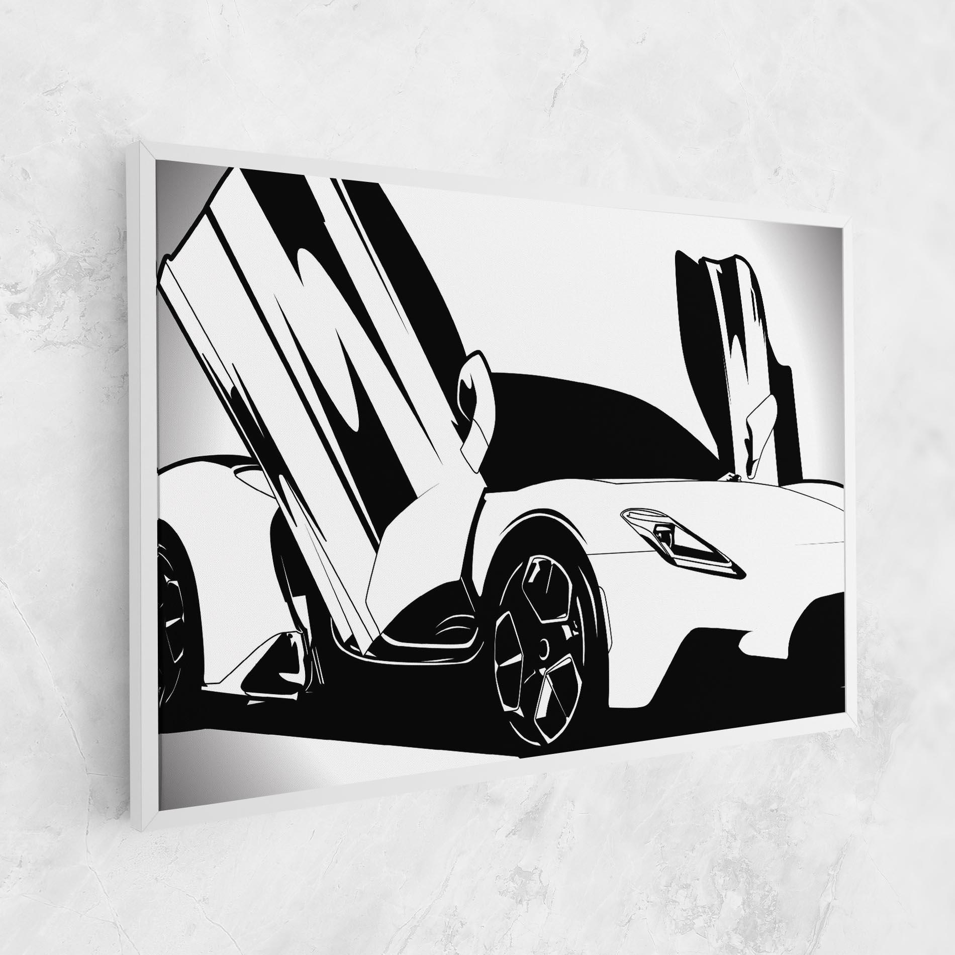 Leinwandbild Black White Car mockup 1