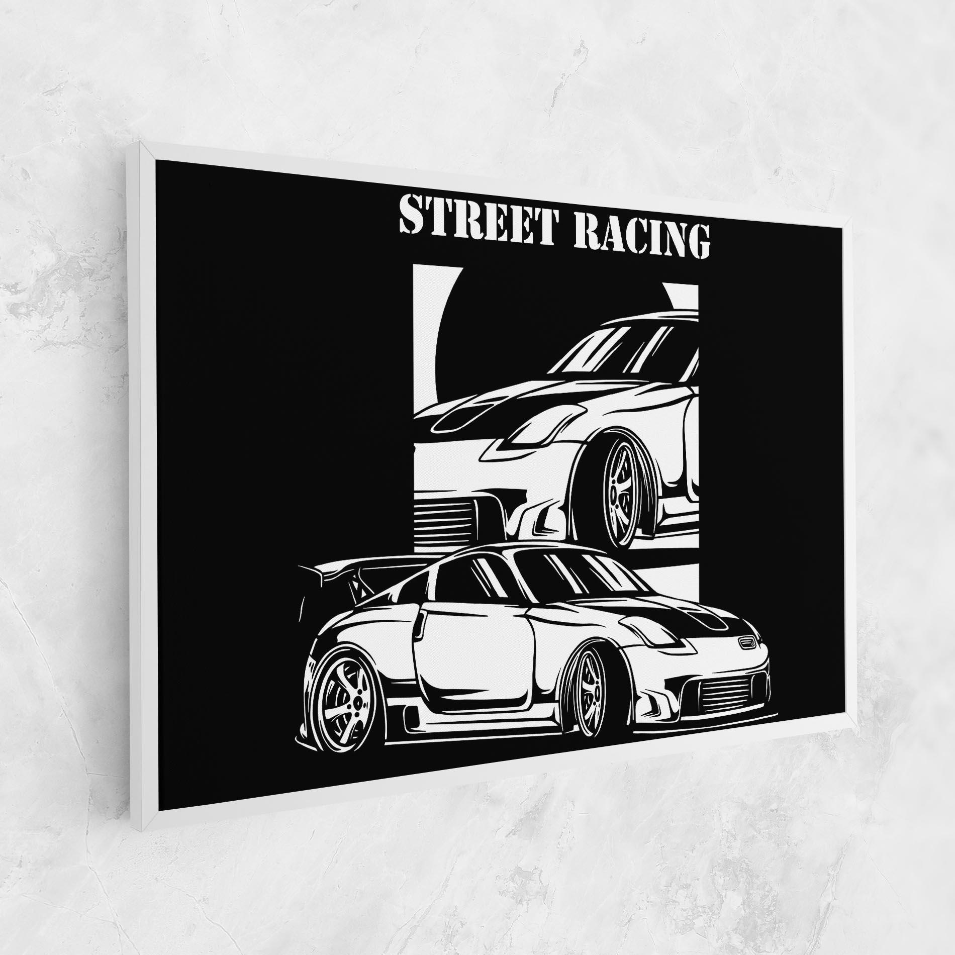 Leinwandbild Car Street Racing mockup 1