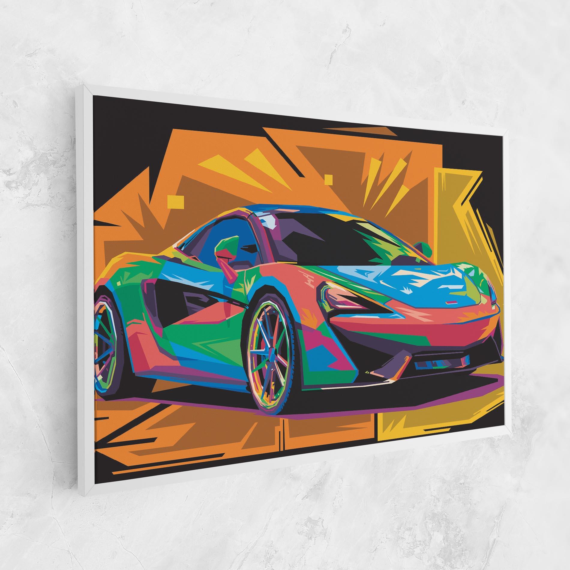 Leinwandbild Colorful Sport Car mockup 1