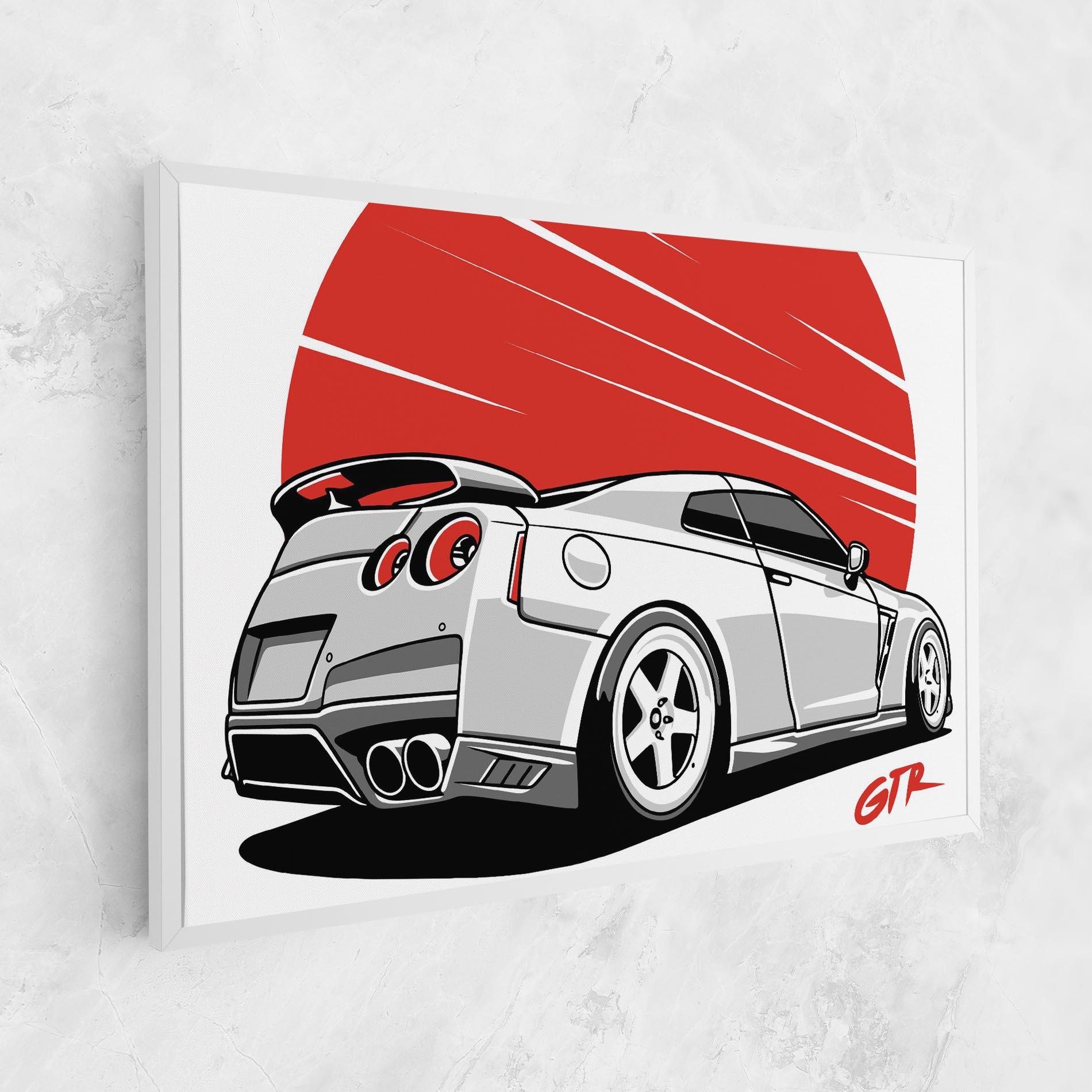 Leinwandbild Grey Gtr Car mockup 1