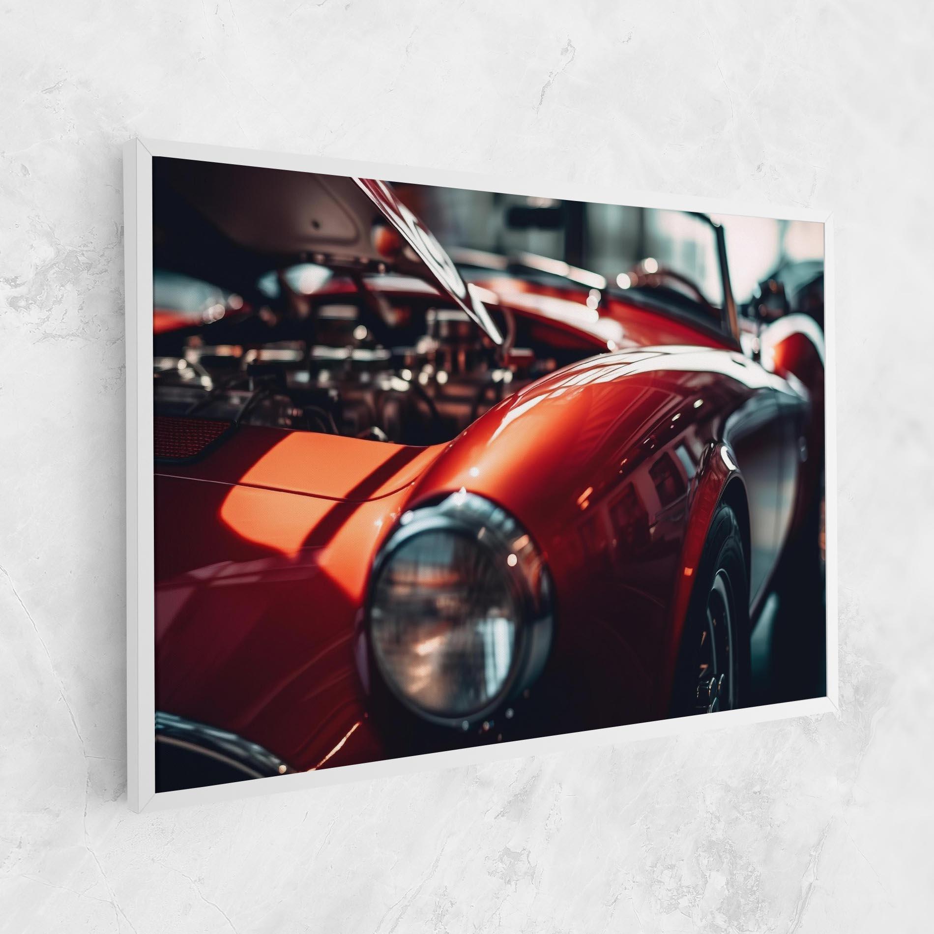 Leinwandbild Old Vintage Red Car mockup 1
