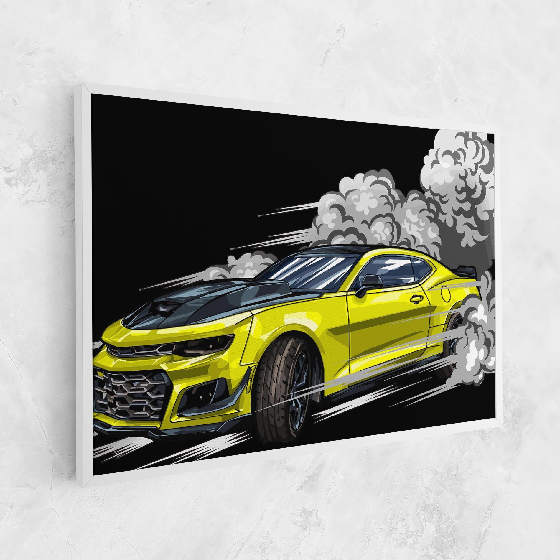 Leinwandbild Racing Car Smoke mockup 1