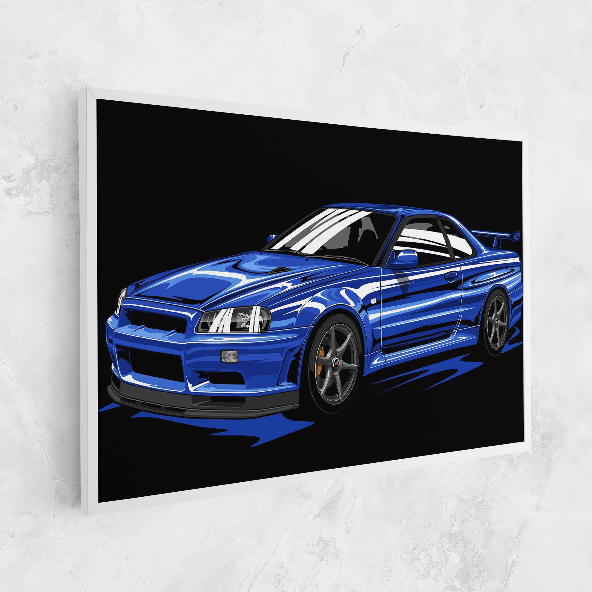 Leinwandbild Sport Blue Car mockup 1