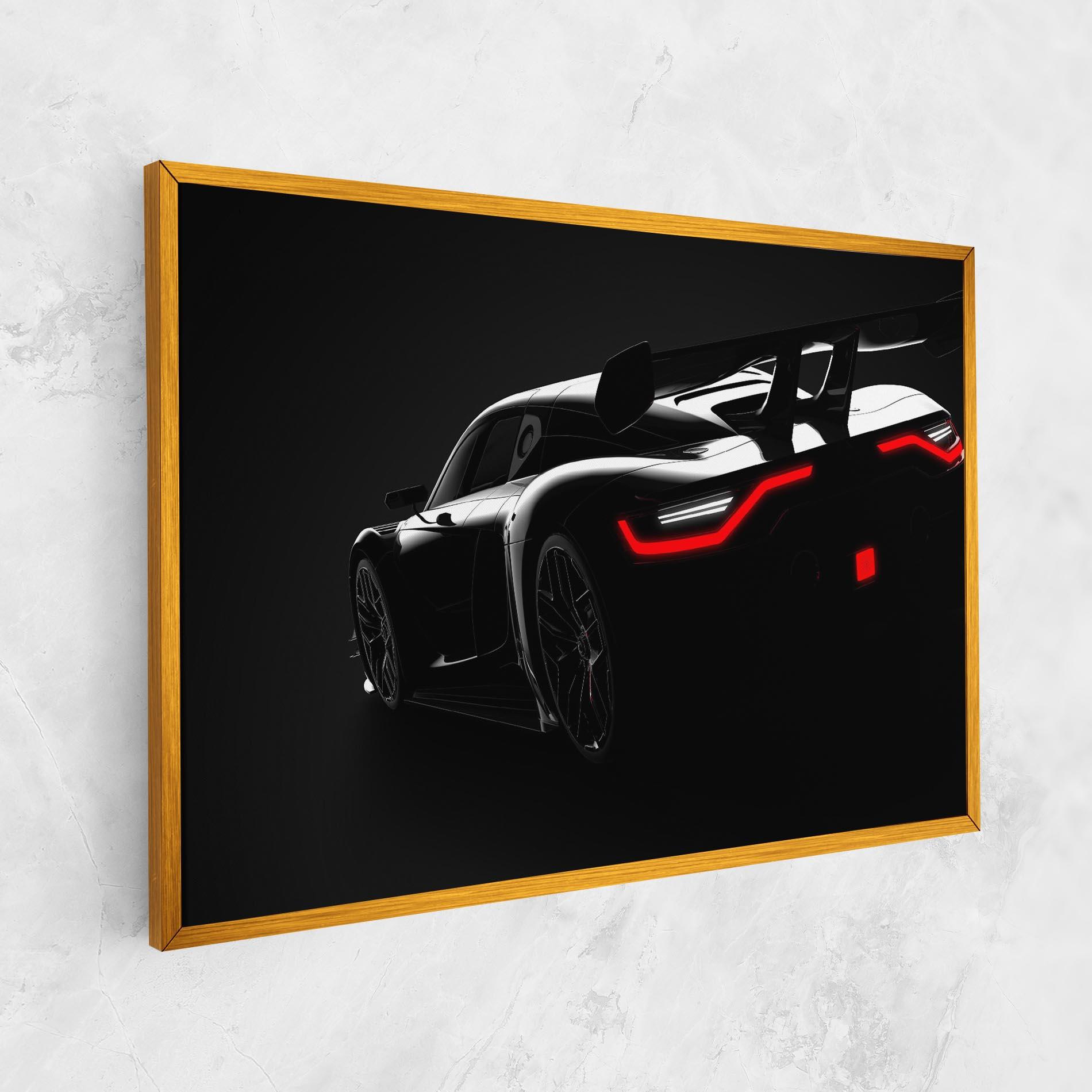Leinwandbild Black Hypercar Car mockup 1
