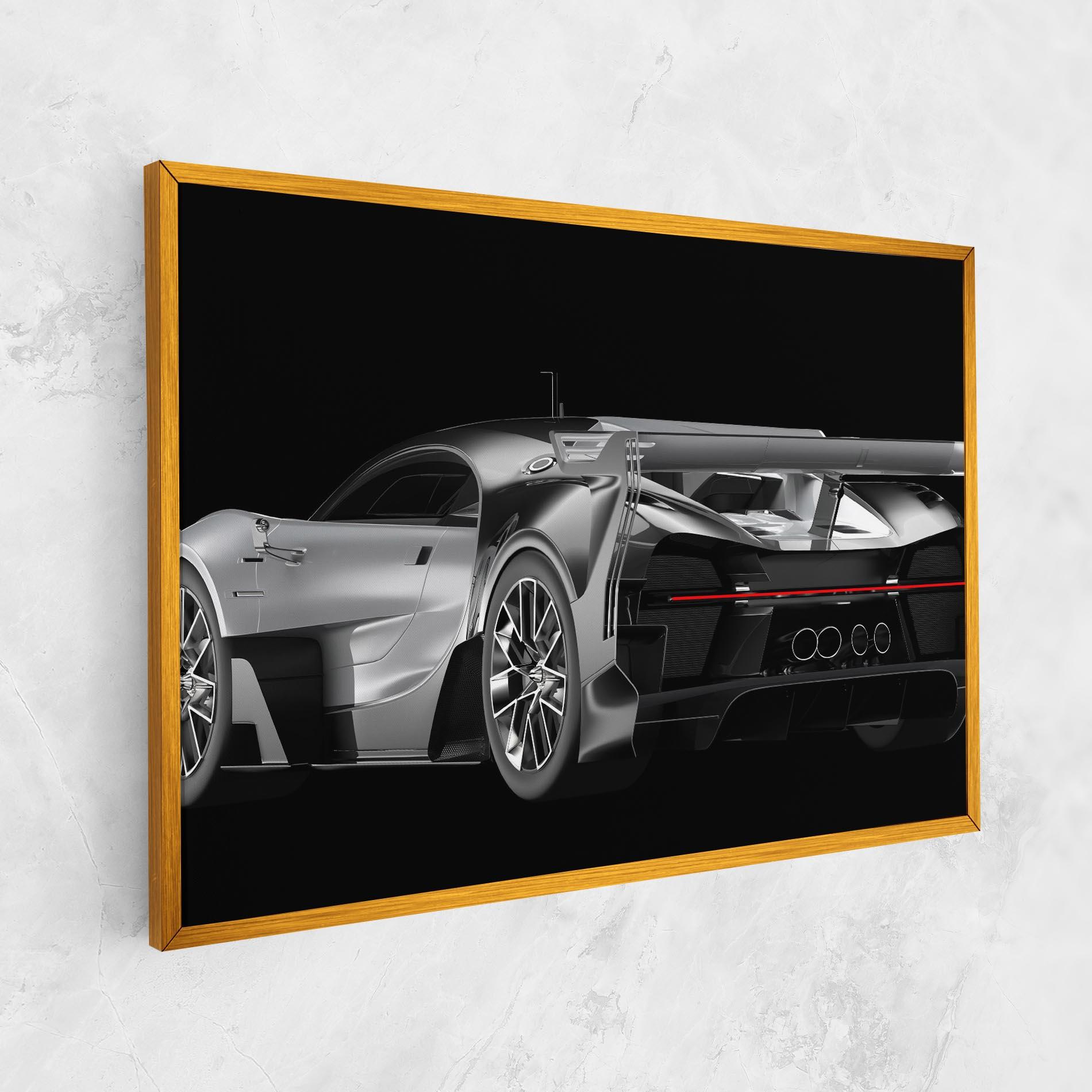 Leinwandbild Black Rear Hypercar mockup 1