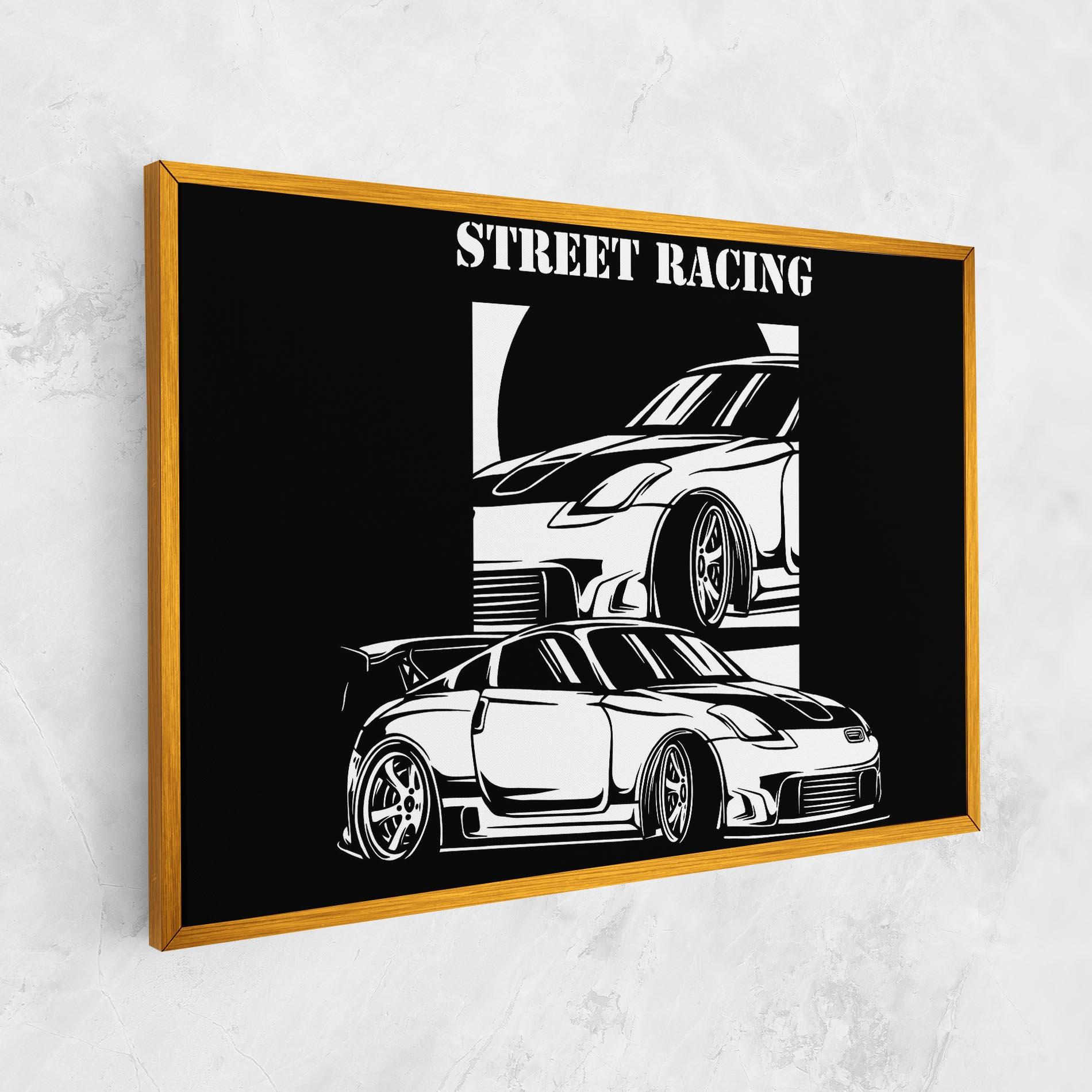 Leinwandbild Car Street Racing mockup 1