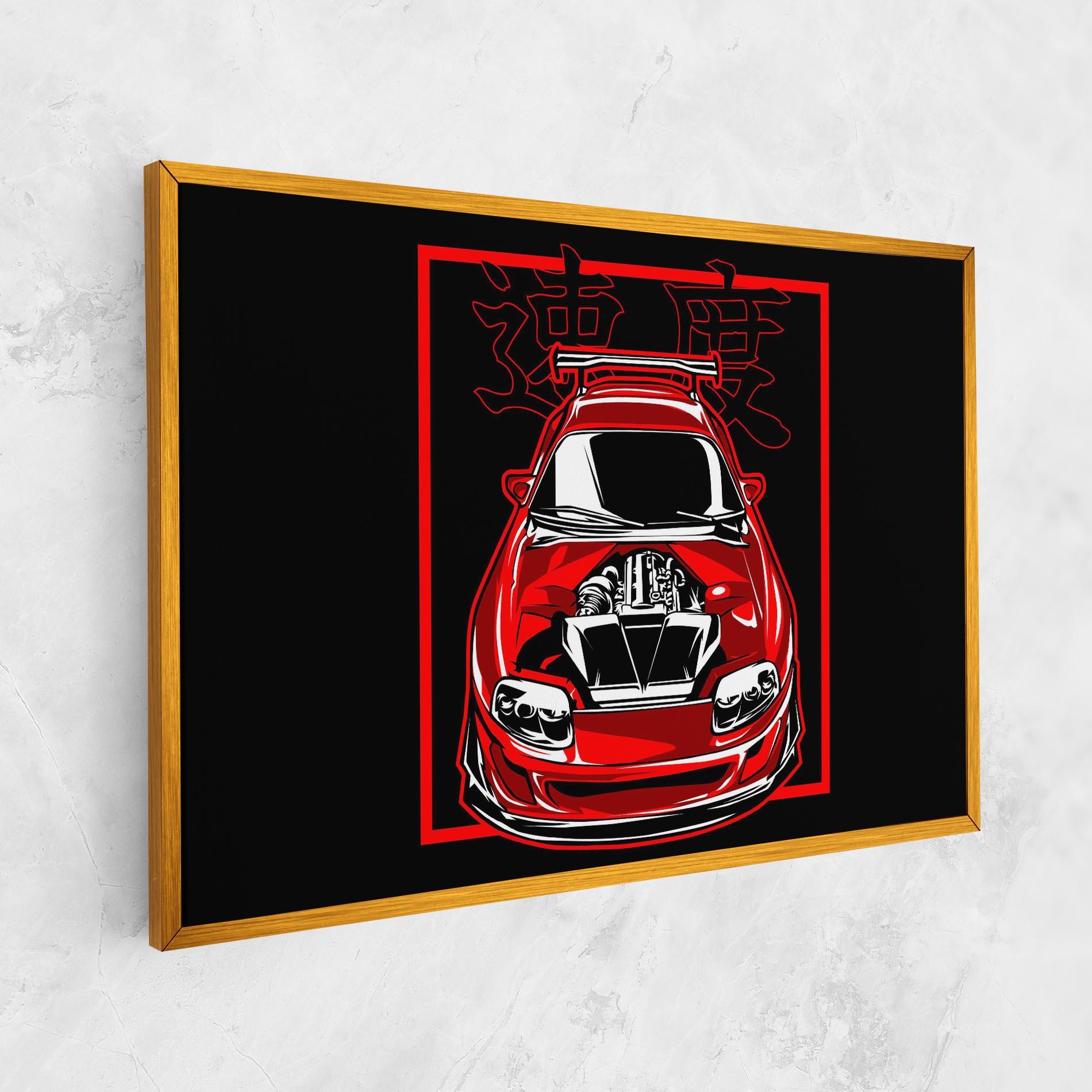 Leinwandbild Japanese Red Car mockup 1