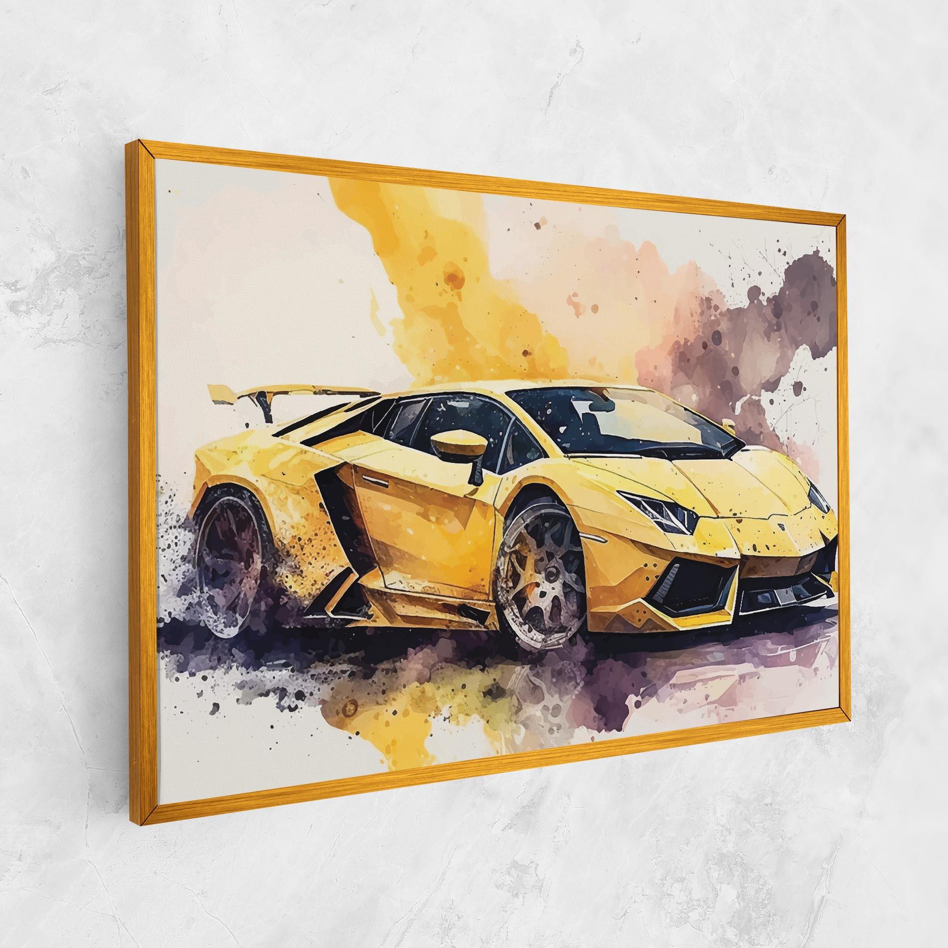 Leinwandbild Watercolor Sport Car mockup 1