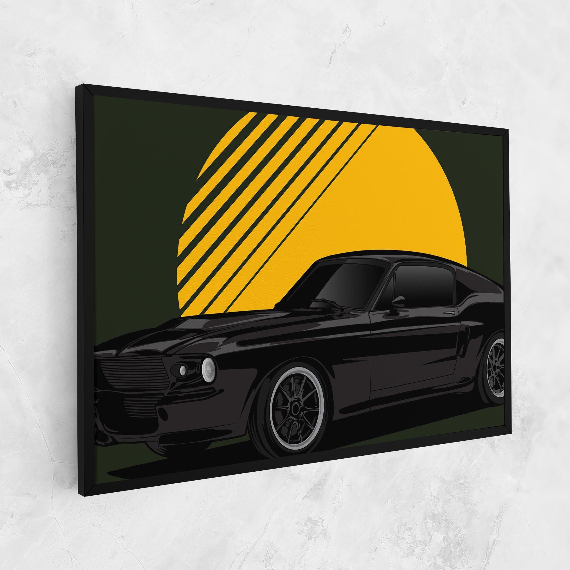 Leinwandbild Black Car Sun mockup 1