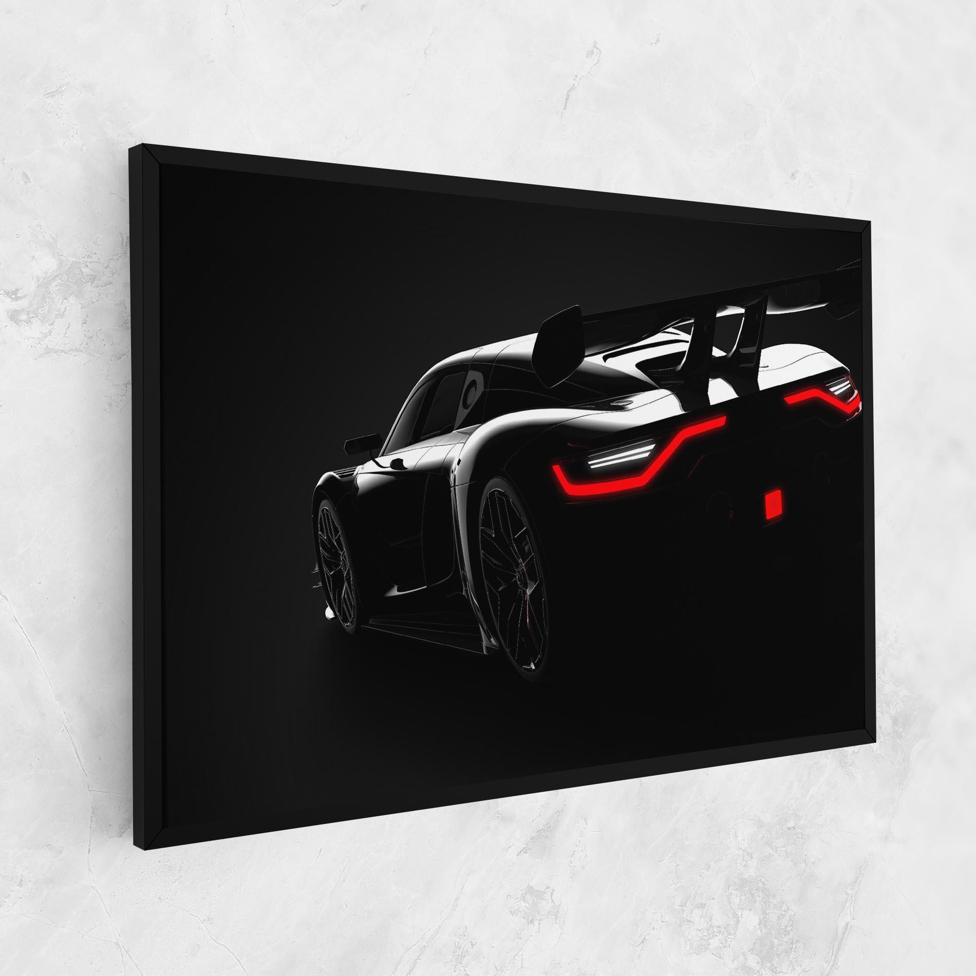 Leinwandbild Black Hypercar Car mockup 1