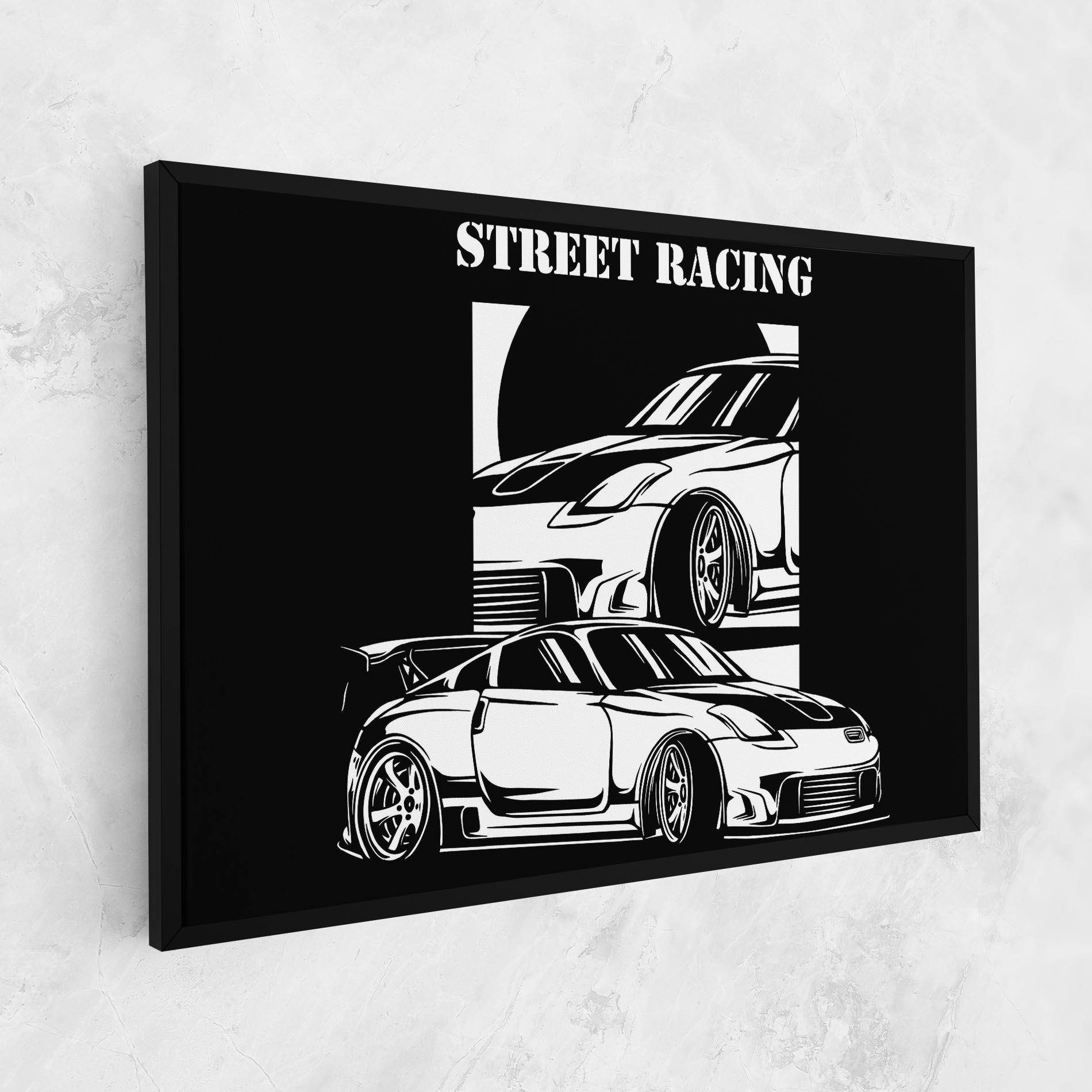 Leinwandbild Car Street Racing mockup 1