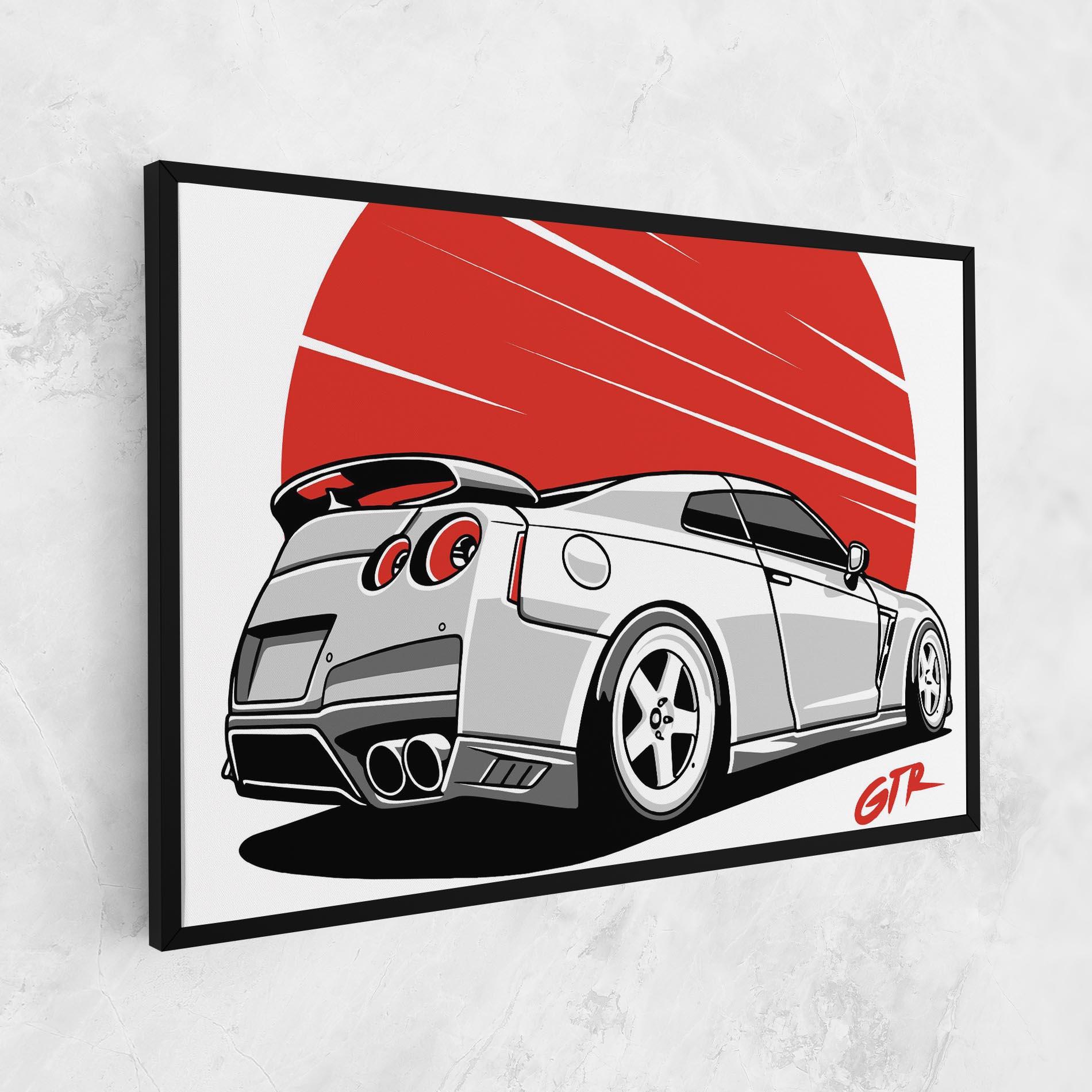 Leinwandbild Grey Gtr Car mockup 1