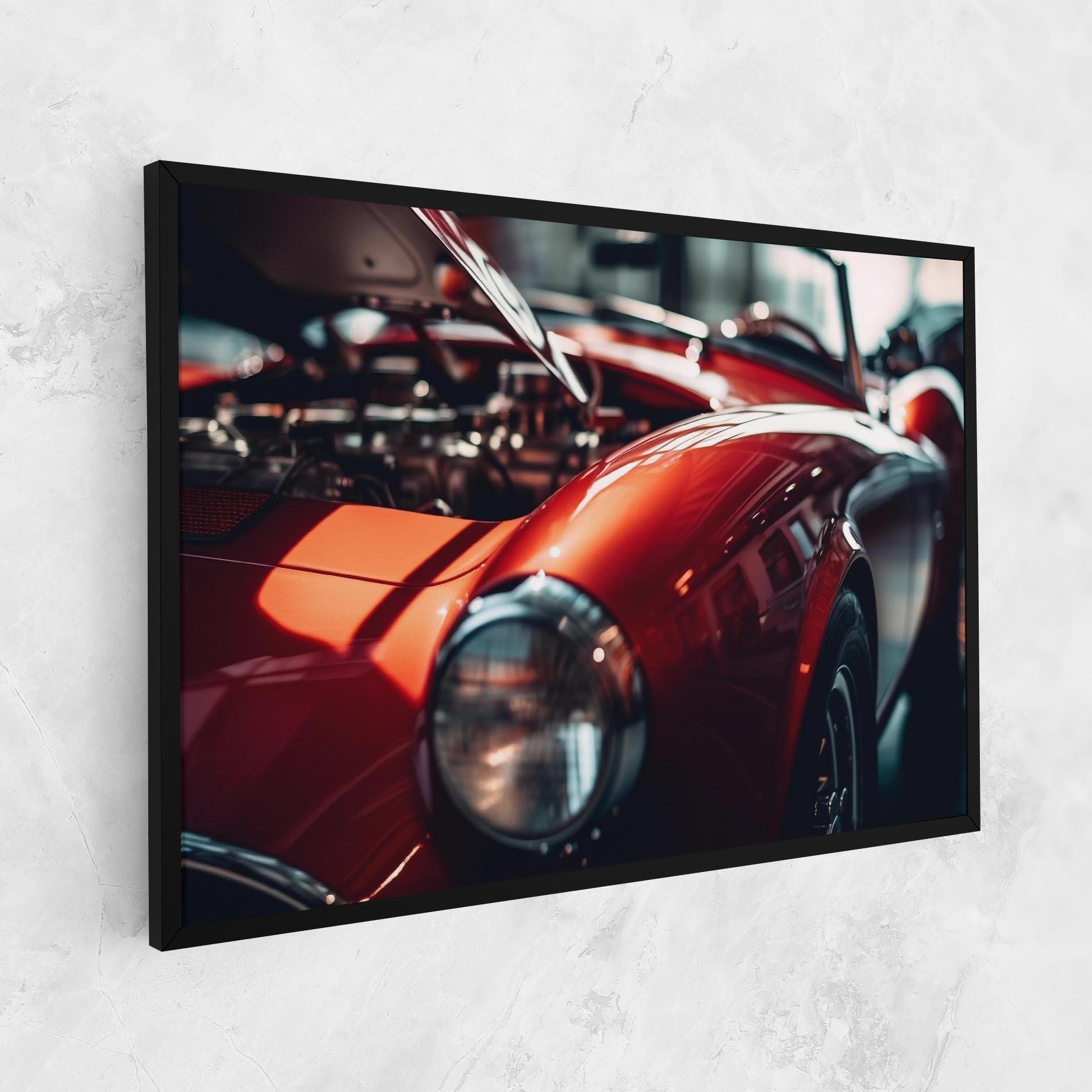 Leinwandbild Old Vintage Red Car mockup 1