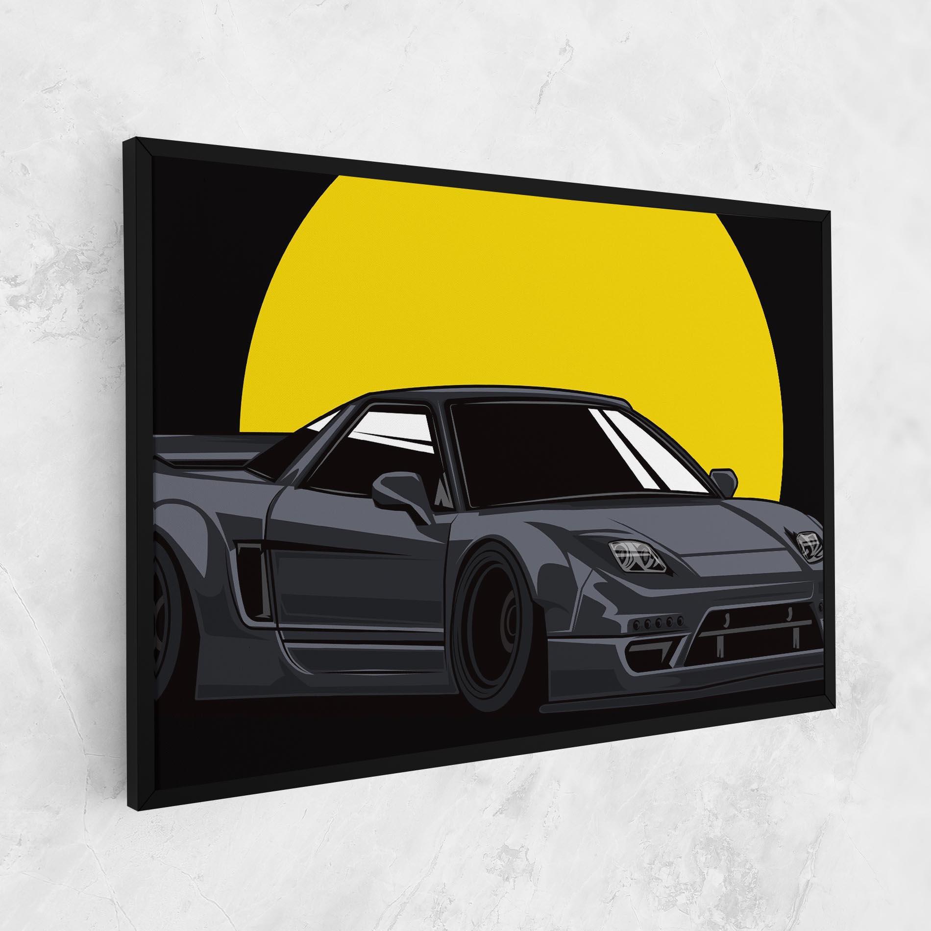 Leinwandbild Yellow Sun Car mockup 1