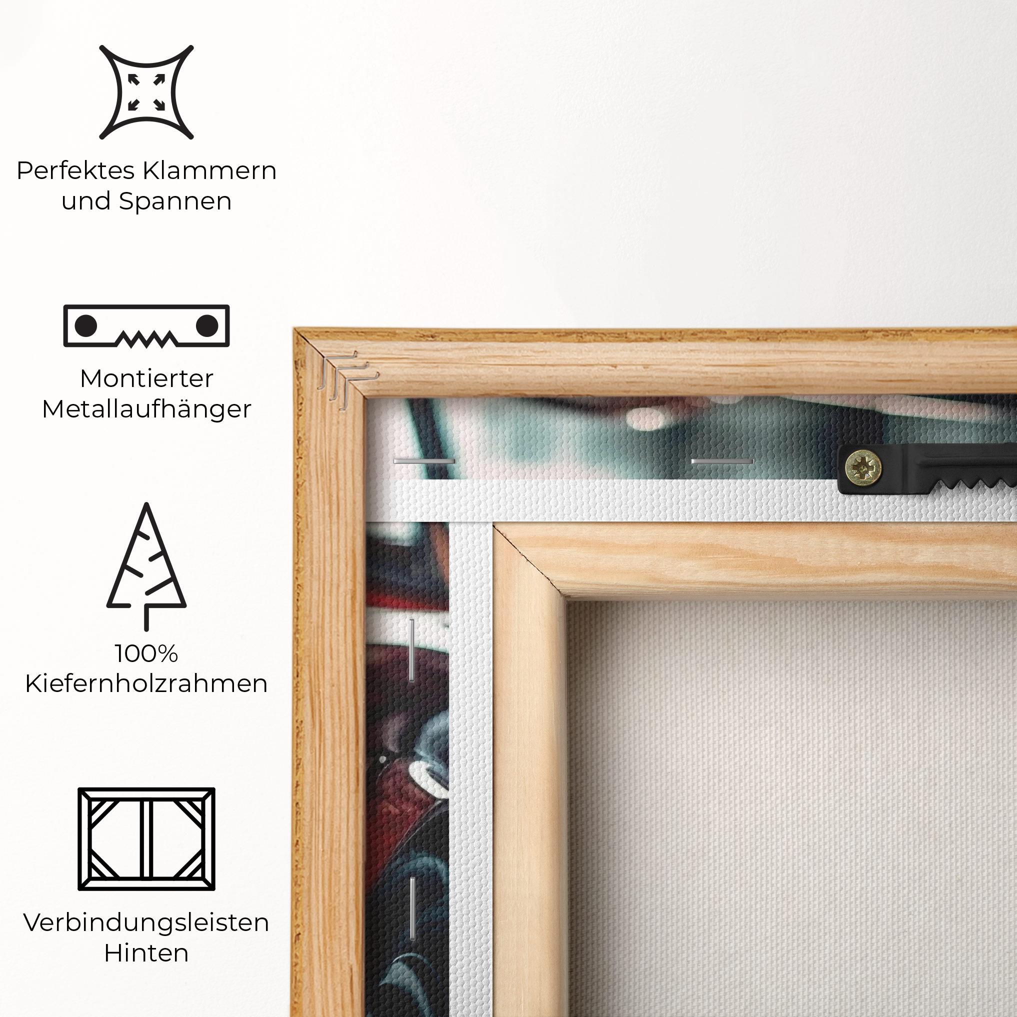 Leinwandbild Old Vintage Red Car mockup 5