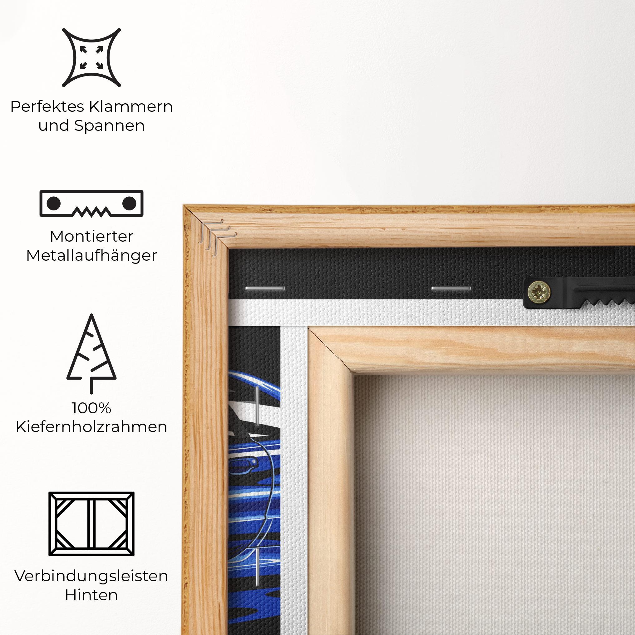 Leinwandbild Sport Blue Car mockup 5