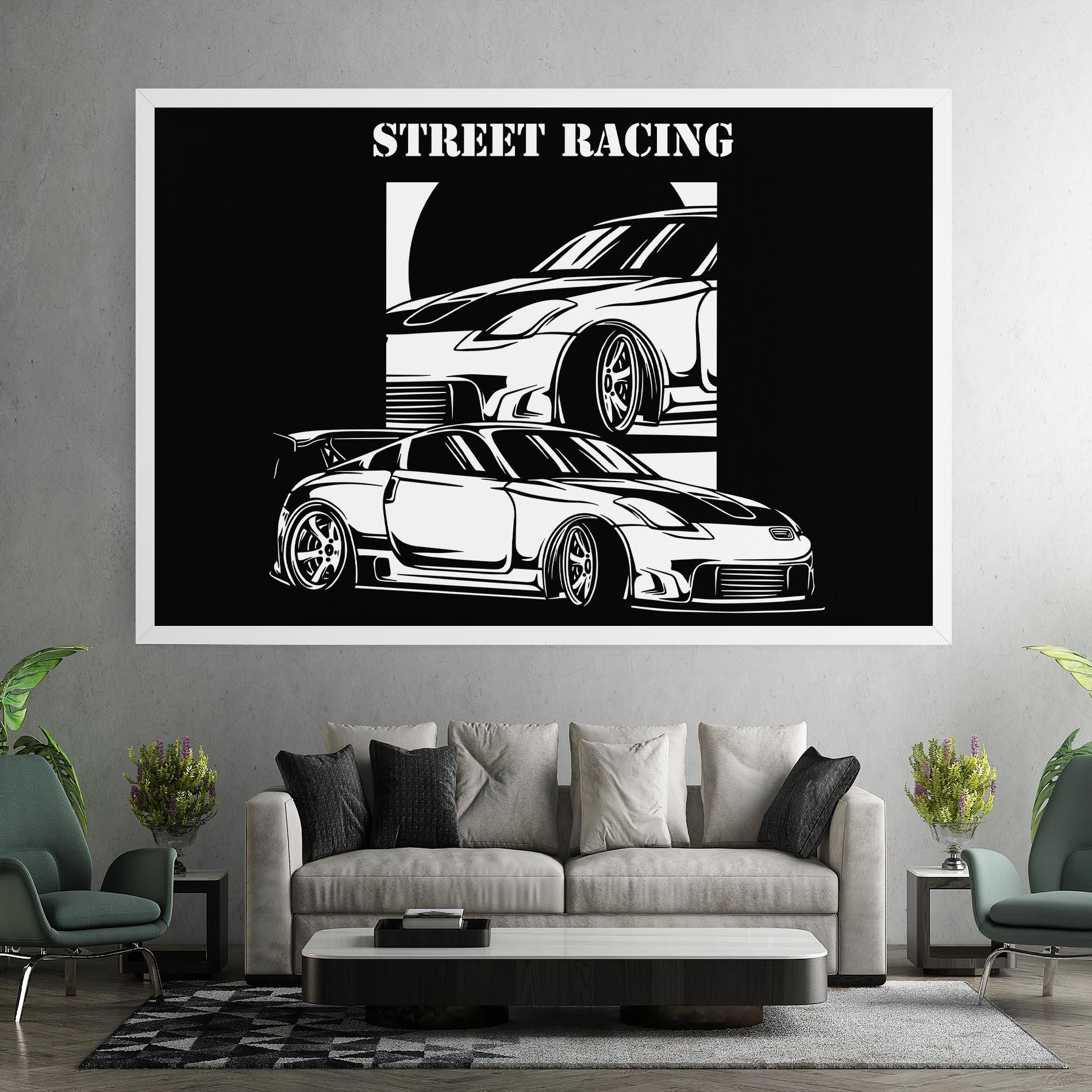Leinwandbild Car Street Racing mockup 7