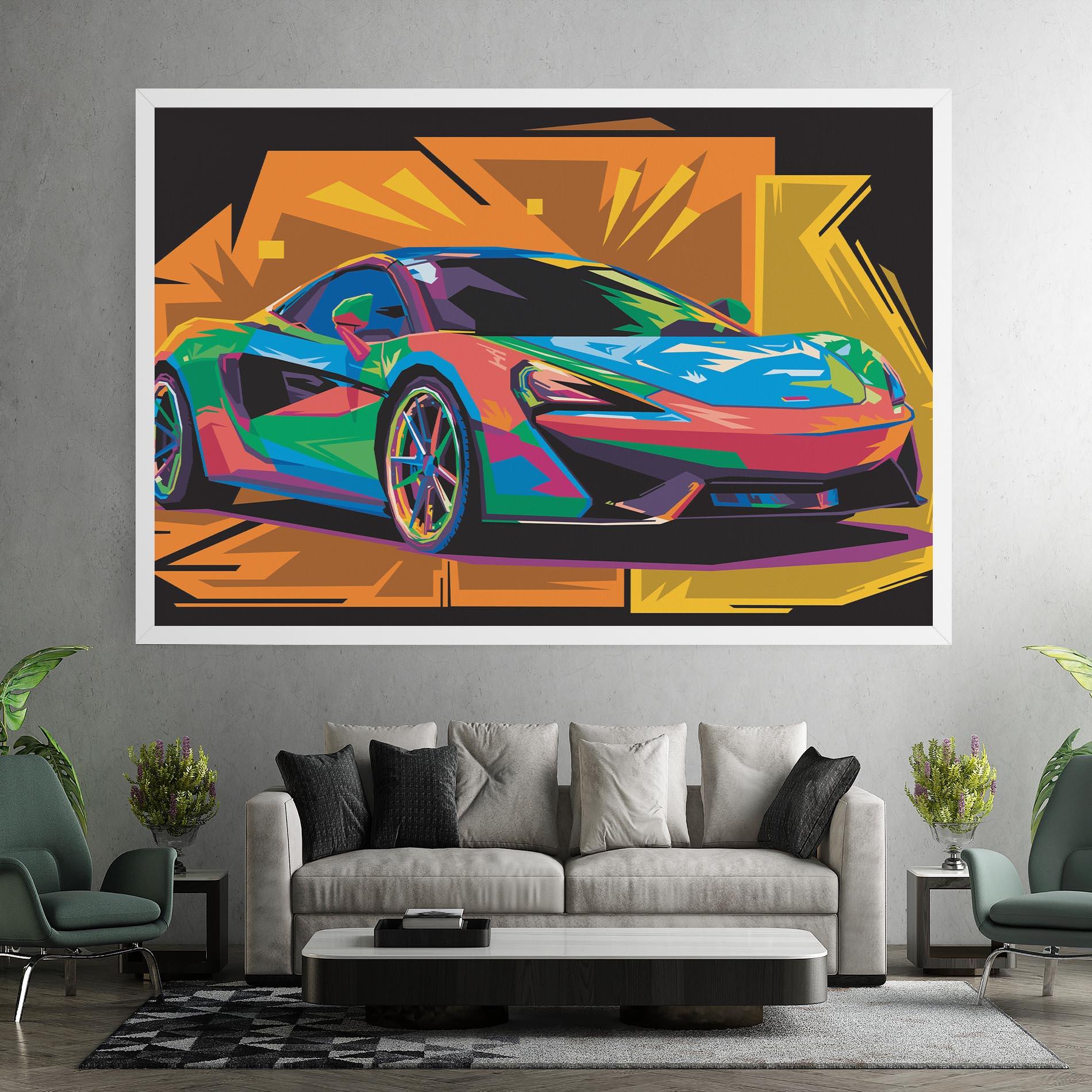 Leinwandbild Colorful Sport Car mockup 7