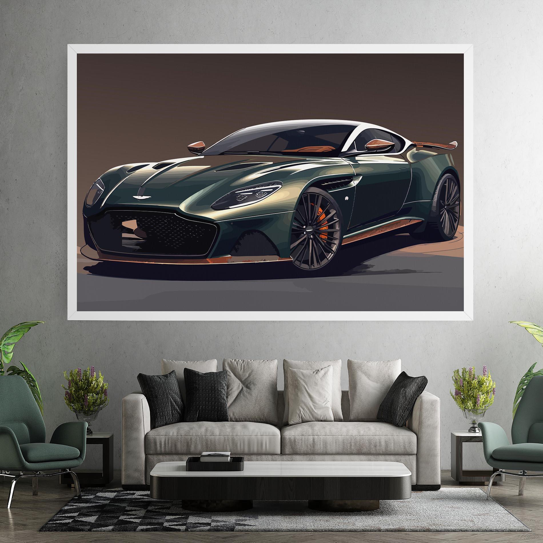 Leinwandbild Dark Green Car mockup 7