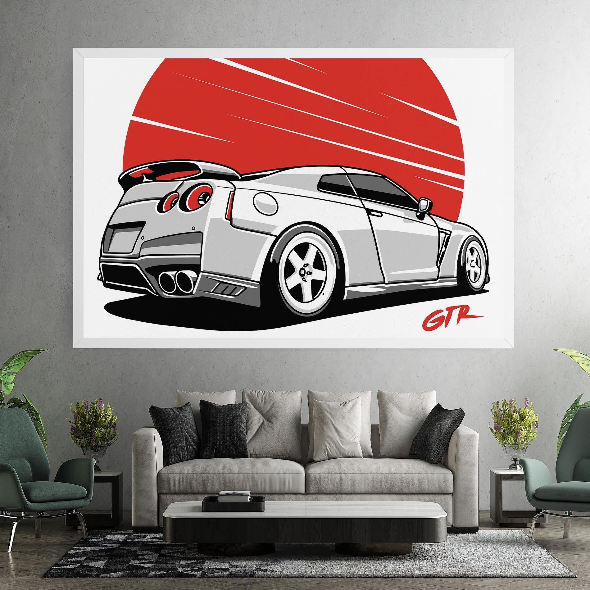 Leinwandbild Grey Gtr Car mockup 7