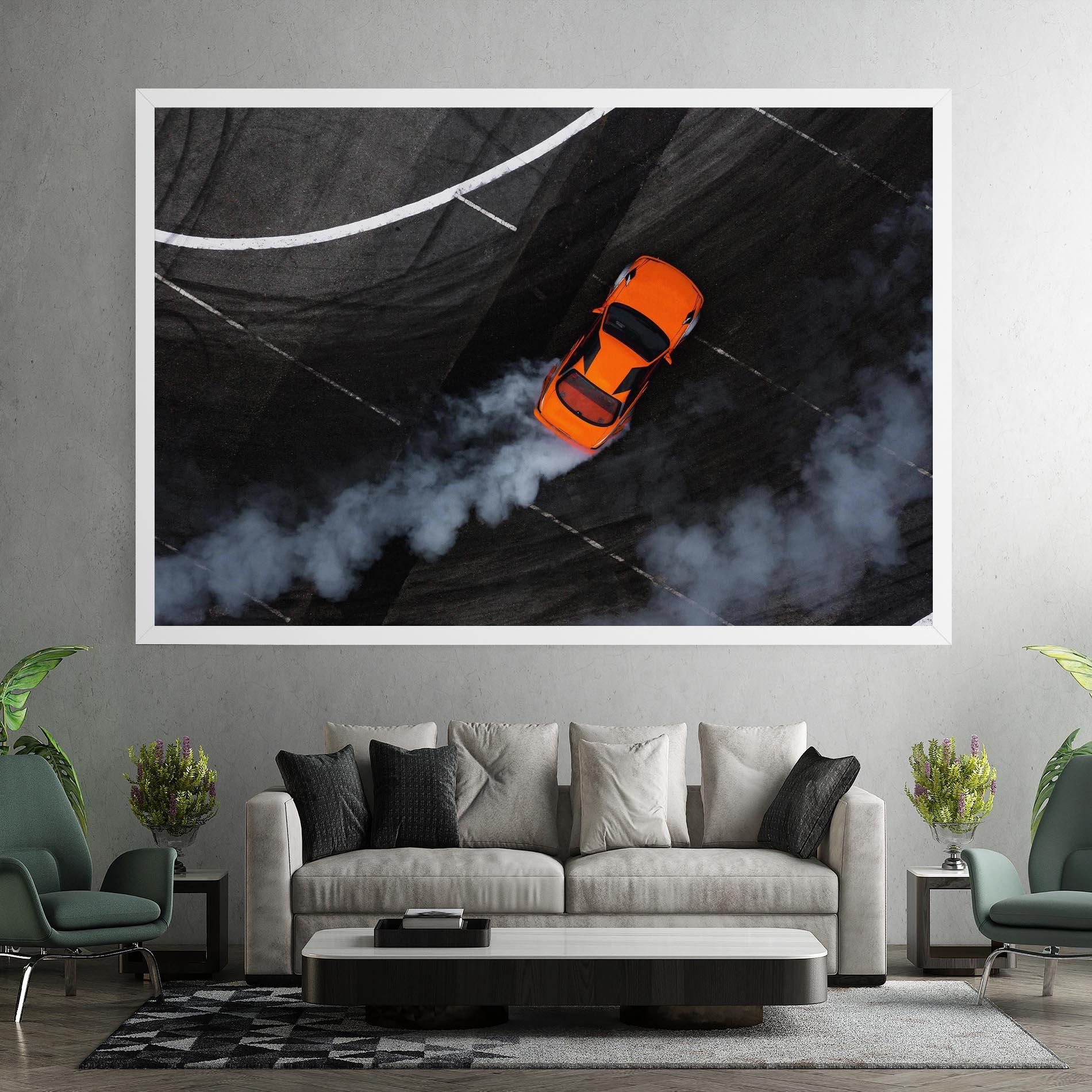 Leinwandbild Orange Proche Drifting mockup 7