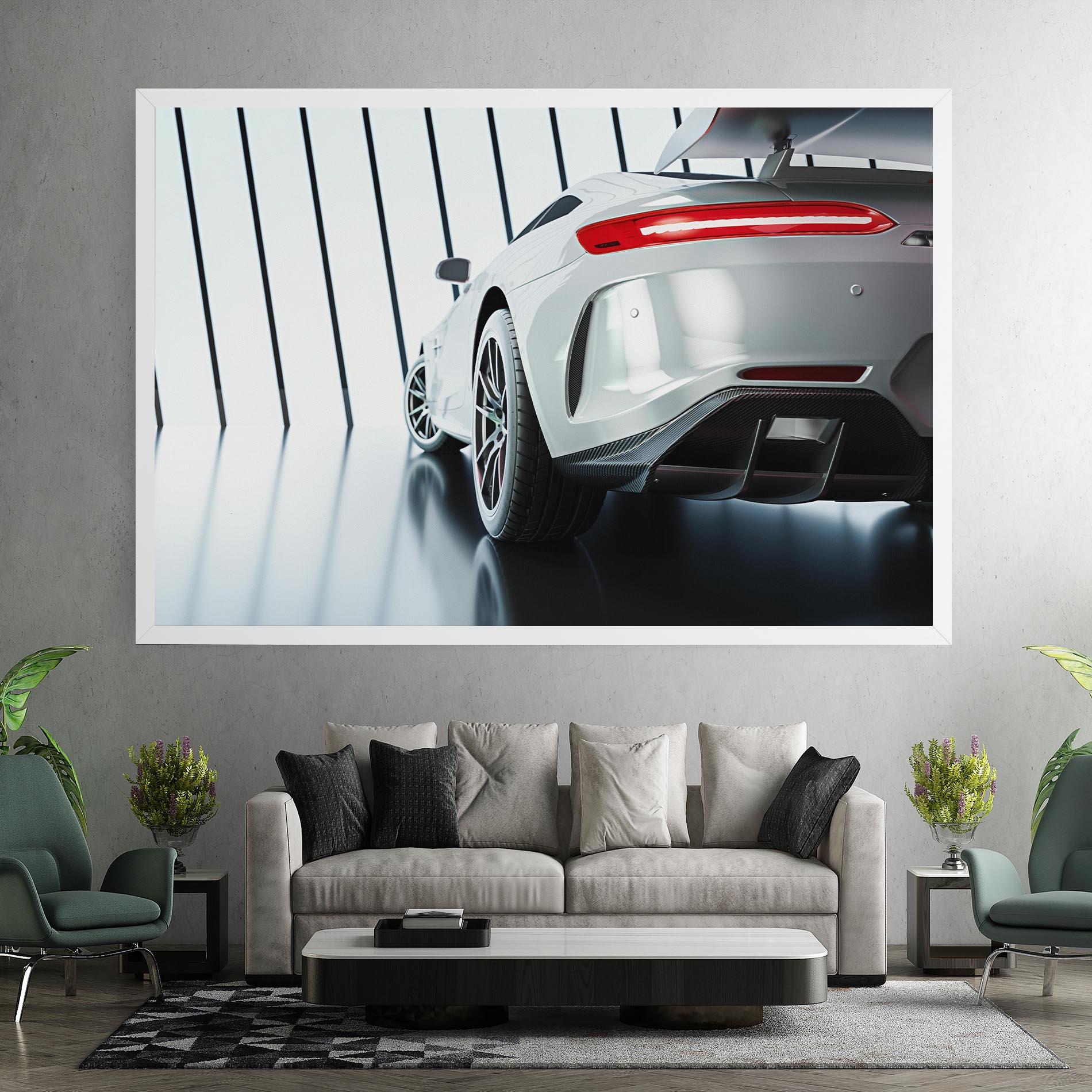 Leinwandbild White Mercedes Amg mockup 7