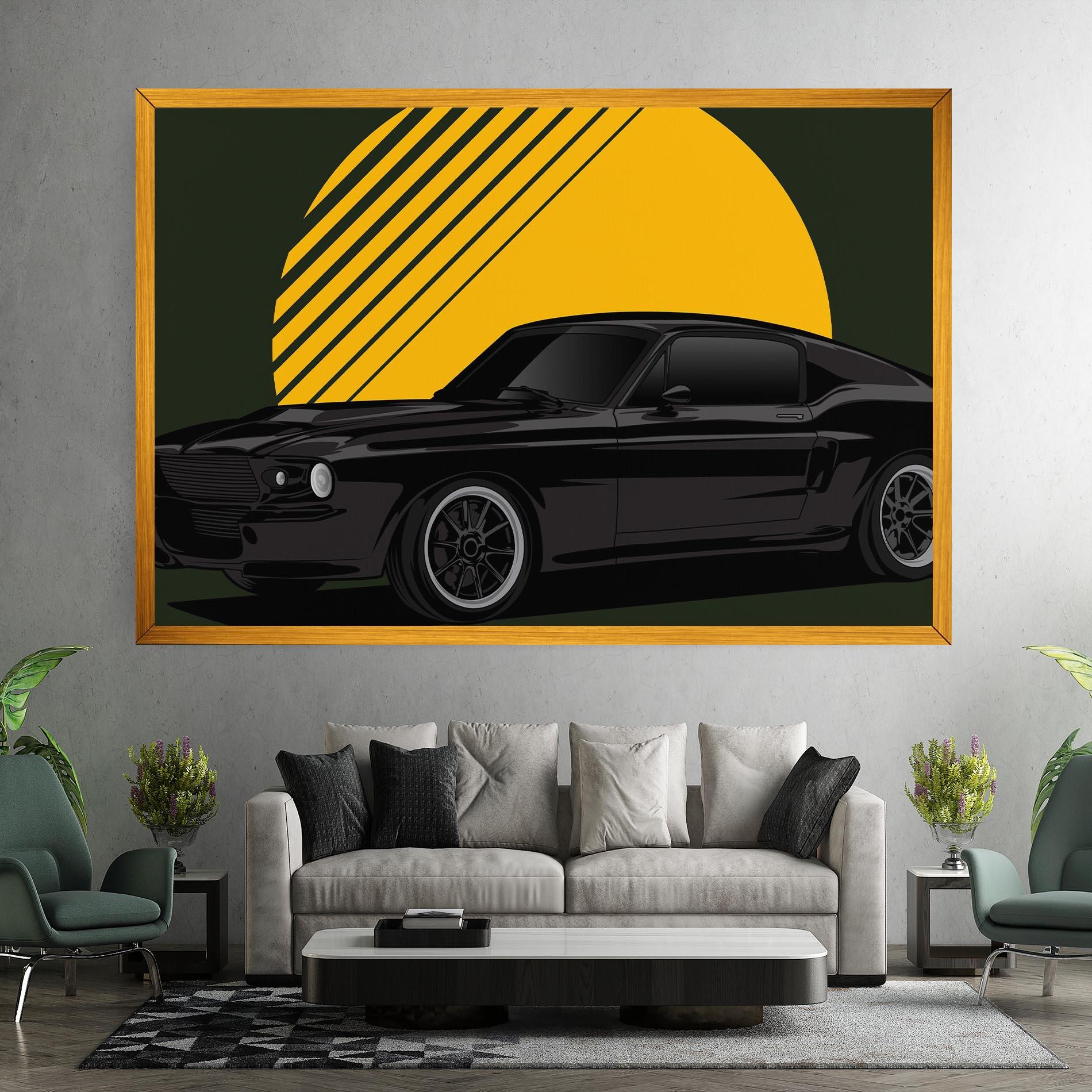 Leinwandbild Black Car Sun mockup 7