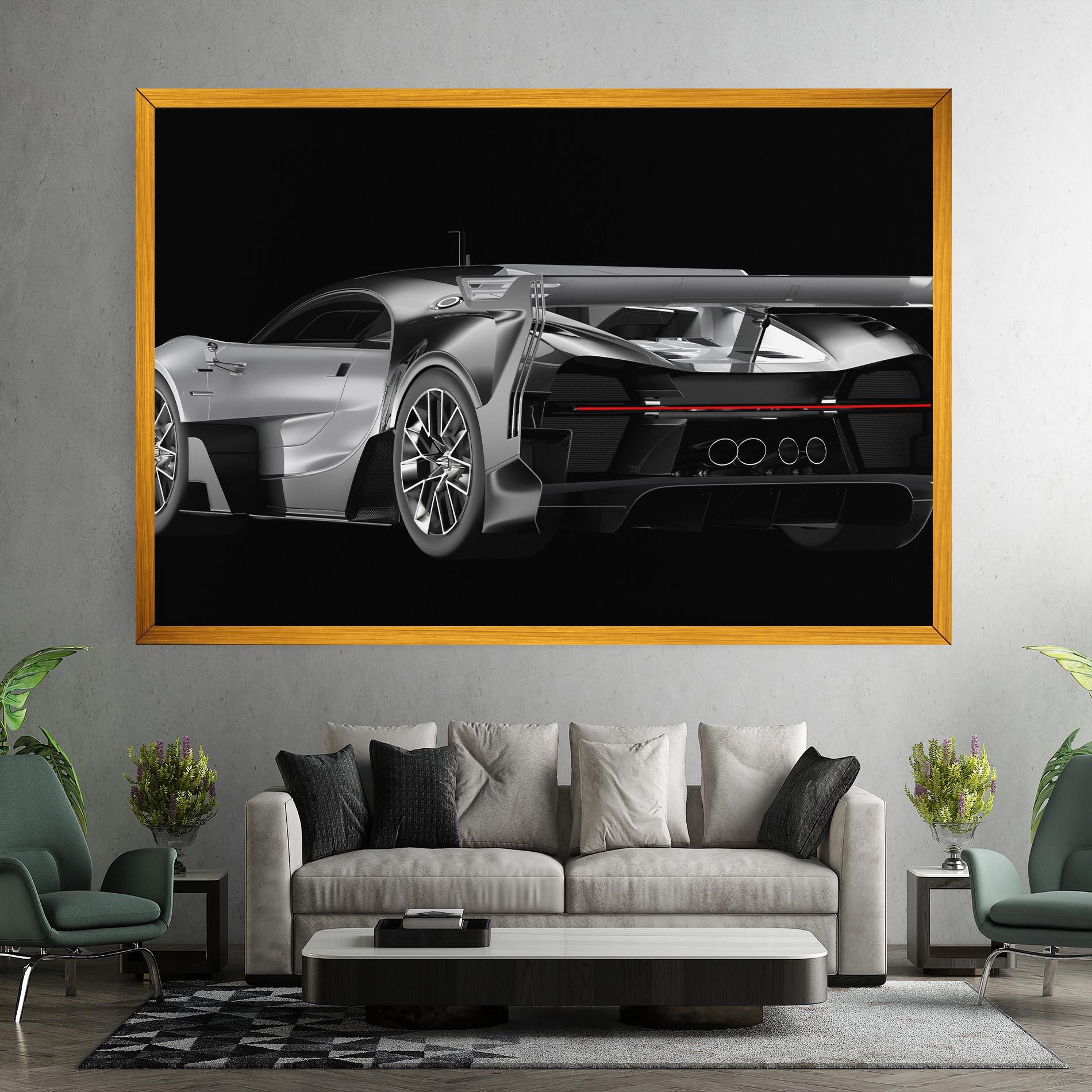 Leinwandbild Black Rear Hypercar mockup 7